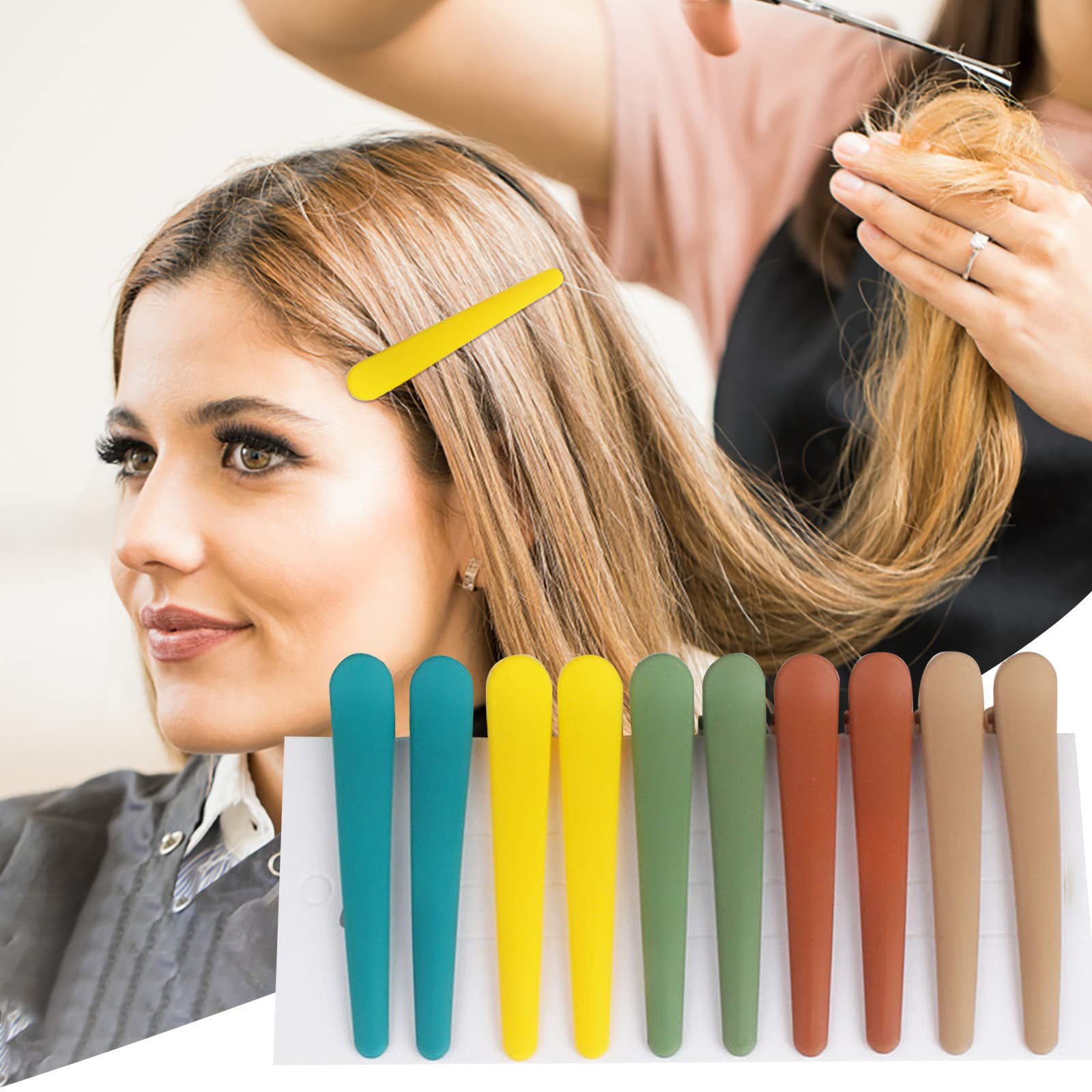 10 Pcs Long Hair Clips - Colorful Non-Slip Duckbill Hairpins for Women, Hair Styling Barrettes Set - Perfect for Updos, Ponytails & Everyday Hairstyles