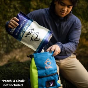 Premium Large Bouldering Chalk Bucket with Open Lock Technology & Magnetic Closure - Expandable Pockets, Includes Bamboo Chalk Brush - Perfect for Rock Climbing, Gym Training, Bouldering & Gymnastics Practice