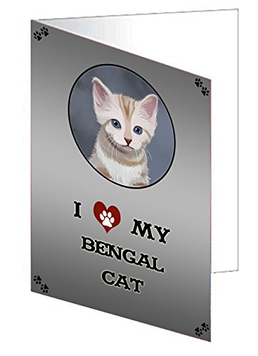 I Love My Bengal Kitten Holiday Greeting Cards with Envelopes - 10-Pack Cute Pet Invitation Cards for Christmas, Birthday & Special Occasions - Perfect for Cat Lovers & Dog Owners
