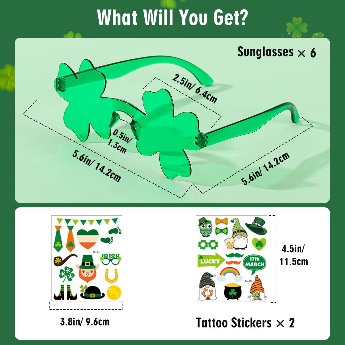 St. Patrick's Day Green Shamrock Earrings - 3-Leaf Clover Beaded Dangle Drop Earrings for Women | Irish Luck Jewelry for Party, Festival & Everyday Wear
