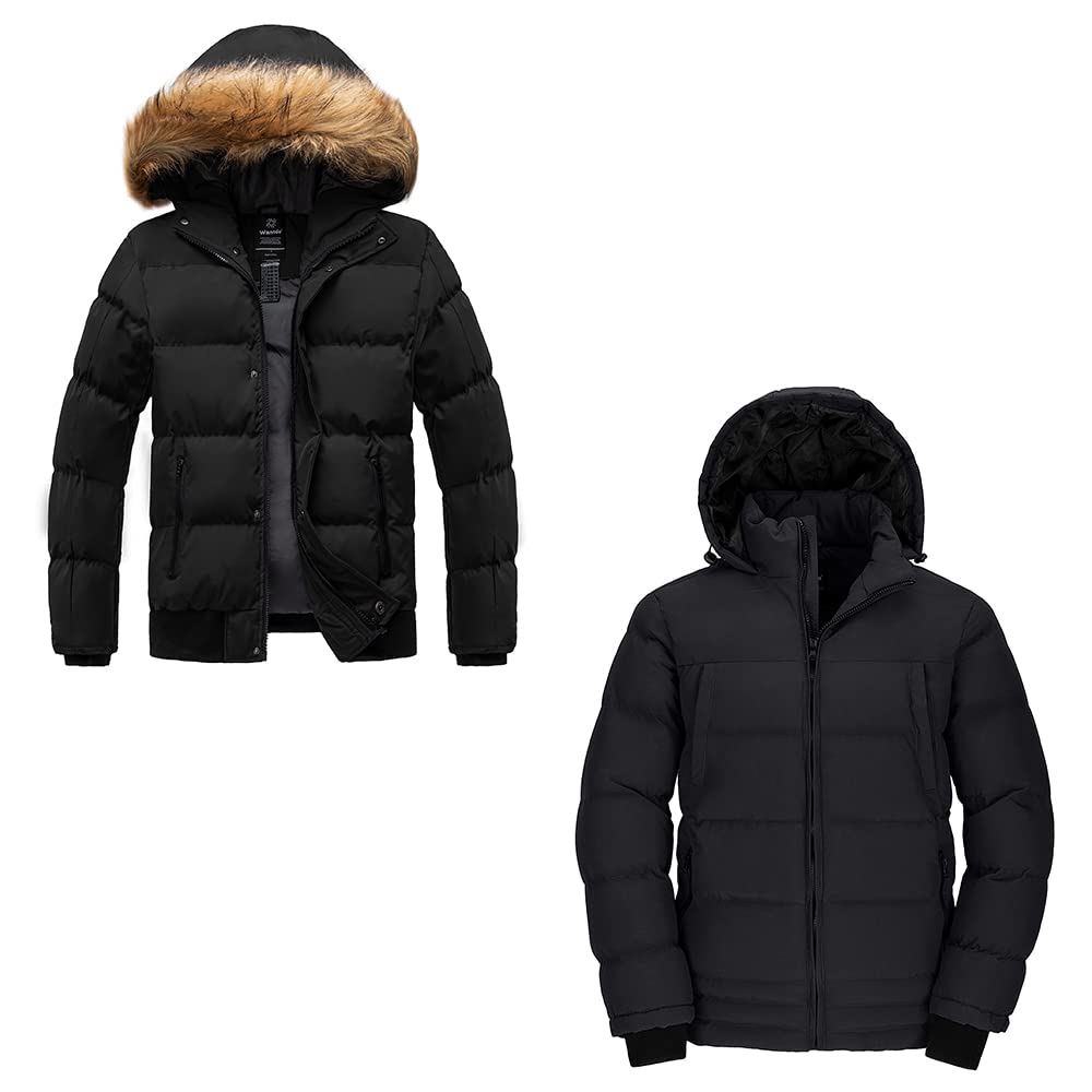 Wantdo Men's Heavyweight Winter Jacket - Insulated Puffer Coat for Extreme Cold Weather - Large Size - Perfect for Snowboarding, Skiing & Outdoor Adventures