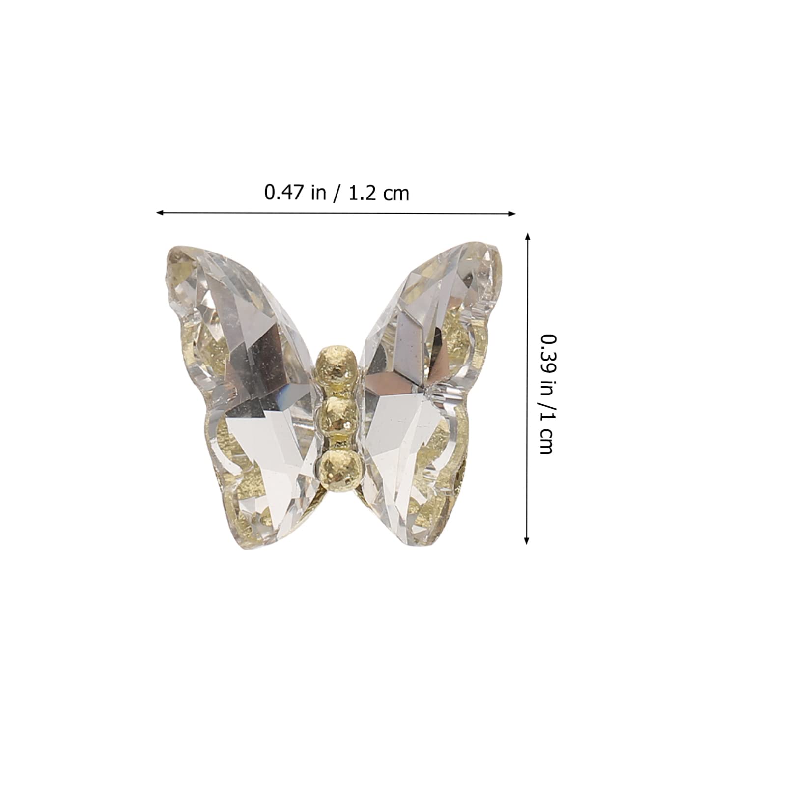 FOMIYES 10pcs 3D Butterfly Nail Art Stickers - White Rhinestone Nail Charms & Manicure Jewelry for Nail Decoration | Perfect for DIY Nail Designs, Bridal Manicures, and Special Occasion Nail Art