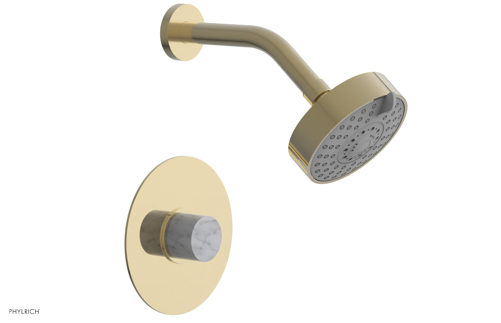 Premium White Marble Pressure Balance Shower Set - BASIC II Model 230-23 | Modern Bathroom Upgrade for Spa-Like Experience