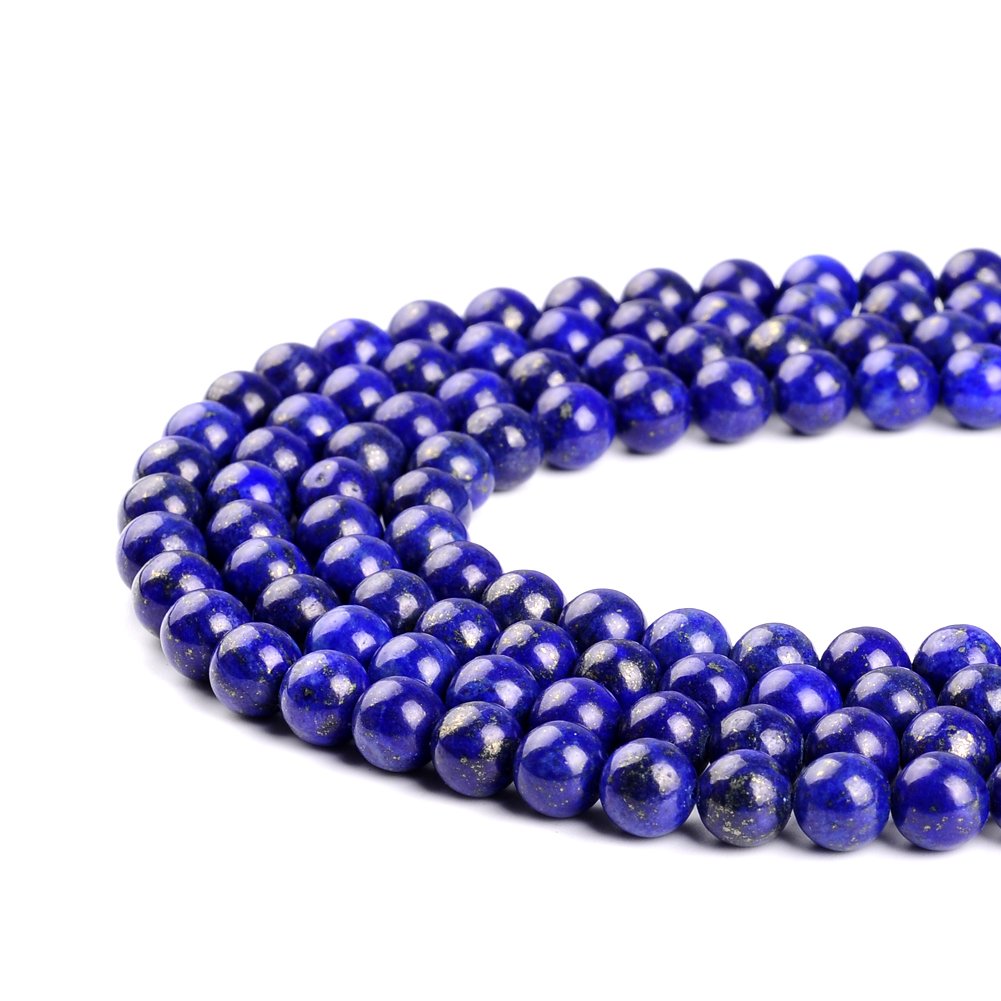 48pcs 8mm Round Natural Lapis Lazuli Gemstone Beads for DIY Jewelry Making - Bracelets, Necklaces, Gifts for Adults - Perfect for Crafting, Meditation & Spiritual Healing