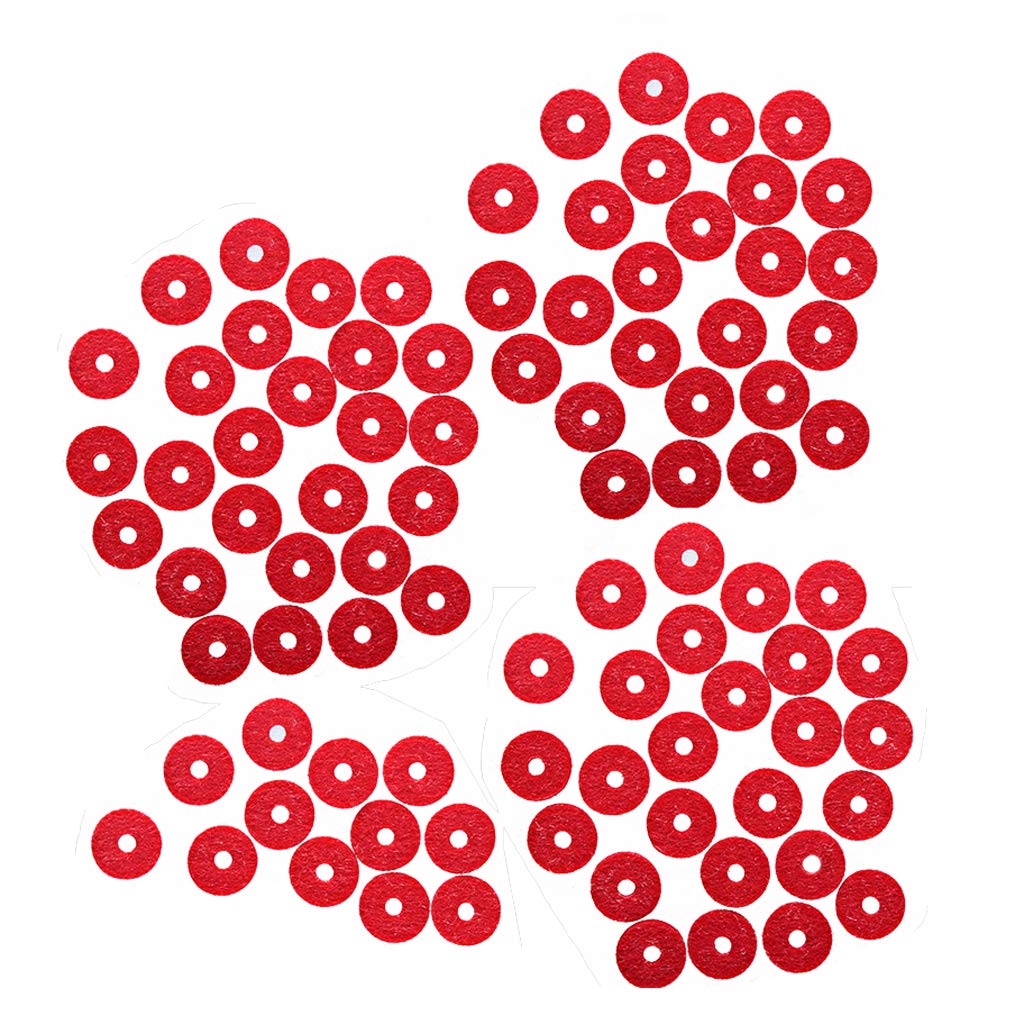 Alnicov 90PCS 12.5MM Piano Felt Punchings - Red Keyboard Balance Washers & Front Rail Regulating Repair Parts for Piano Maintenance & DIY Keyboard Projects