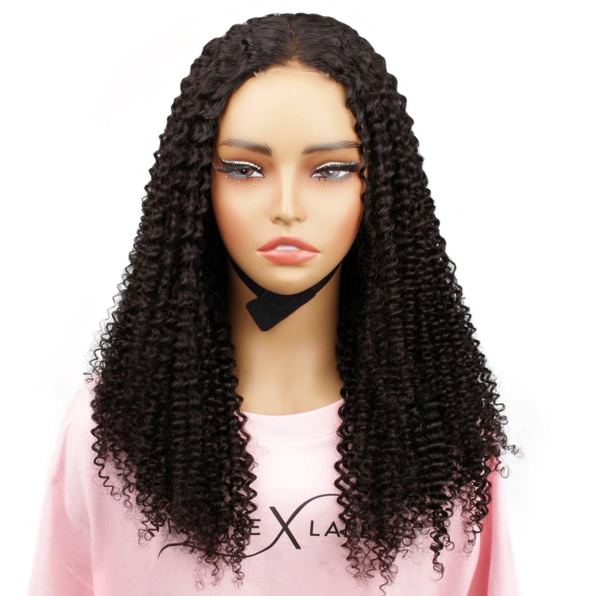 Jerry Curl 2x6 HD Lace Closure 100% Human Hair Glueless Wig - Natural Black Wavy Hairpiece for African American Women | Perfect for Daily Wear, Special Occasions & Protective Styling