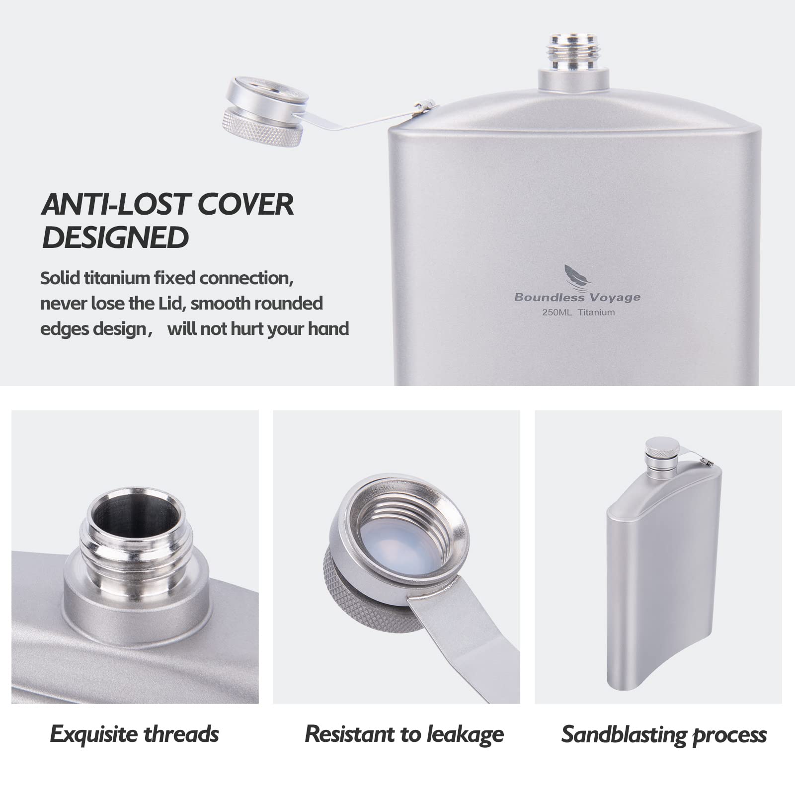 Titanium Ultralight Hip Flask - Portable Wine & Whiskey Bottle with Funnel - Perfect for Camping, Hiking, Picnics & Outdoor Adventures - Durable Alcohol Drinkware Accessories
