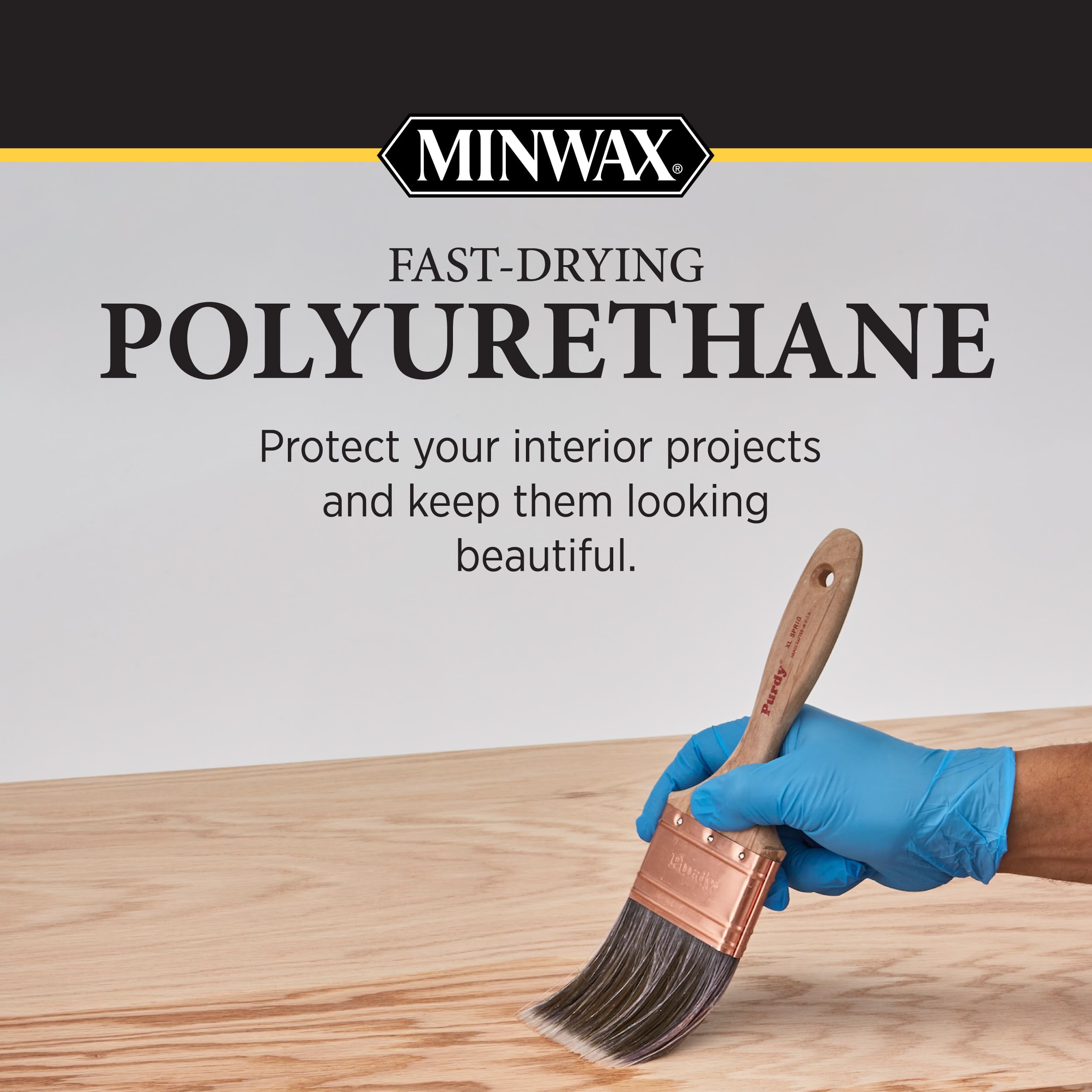 Minwax Super Fast Drying Polyurethane Protective Wood Finish - Clear Gloss 1 Gallon for Floors, Furniture & Cabinets | Quick-Drying Wood Sealant for Indoor & Outdoor Use