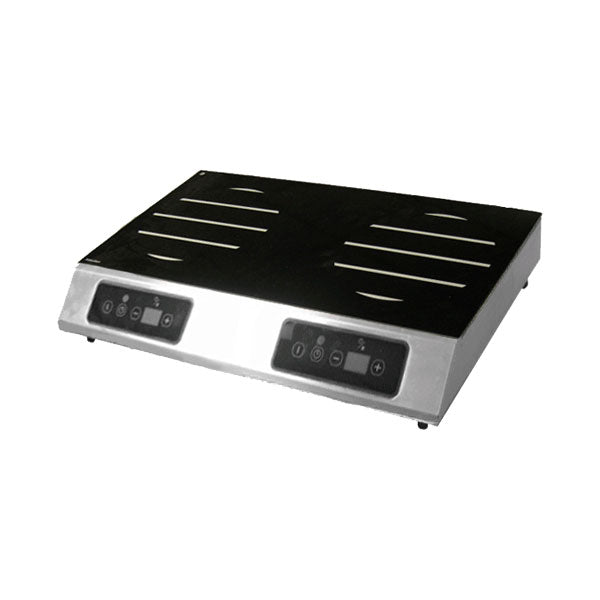 Equipex GL2 5000 Commercial Countertop Induction Cooktop - 2 Burner Electric Stove for Restaurant, Kitchen & Home Use - Fast Heating & Energy Efficient