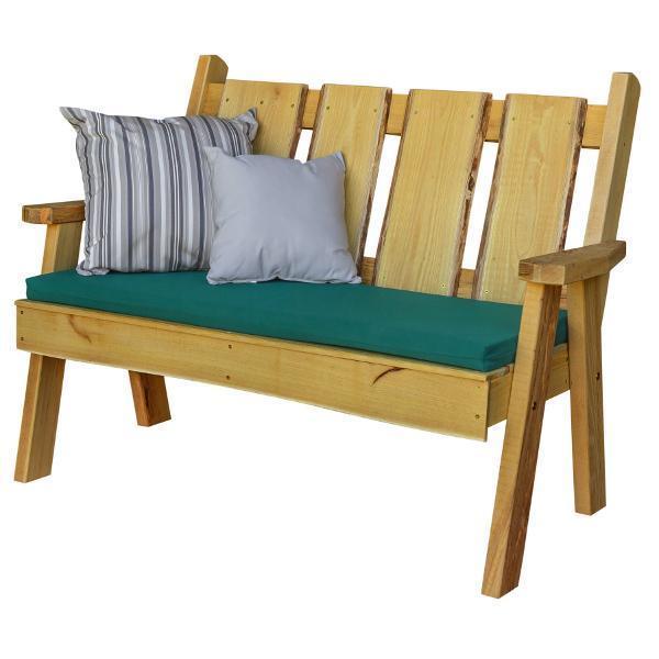 A&L Furniture Blue Mountain Timberland Garden Bench - Outdoor Wooden Bench for Patio, Garden, and Backyard - Weather-Resistant & Durable Seating