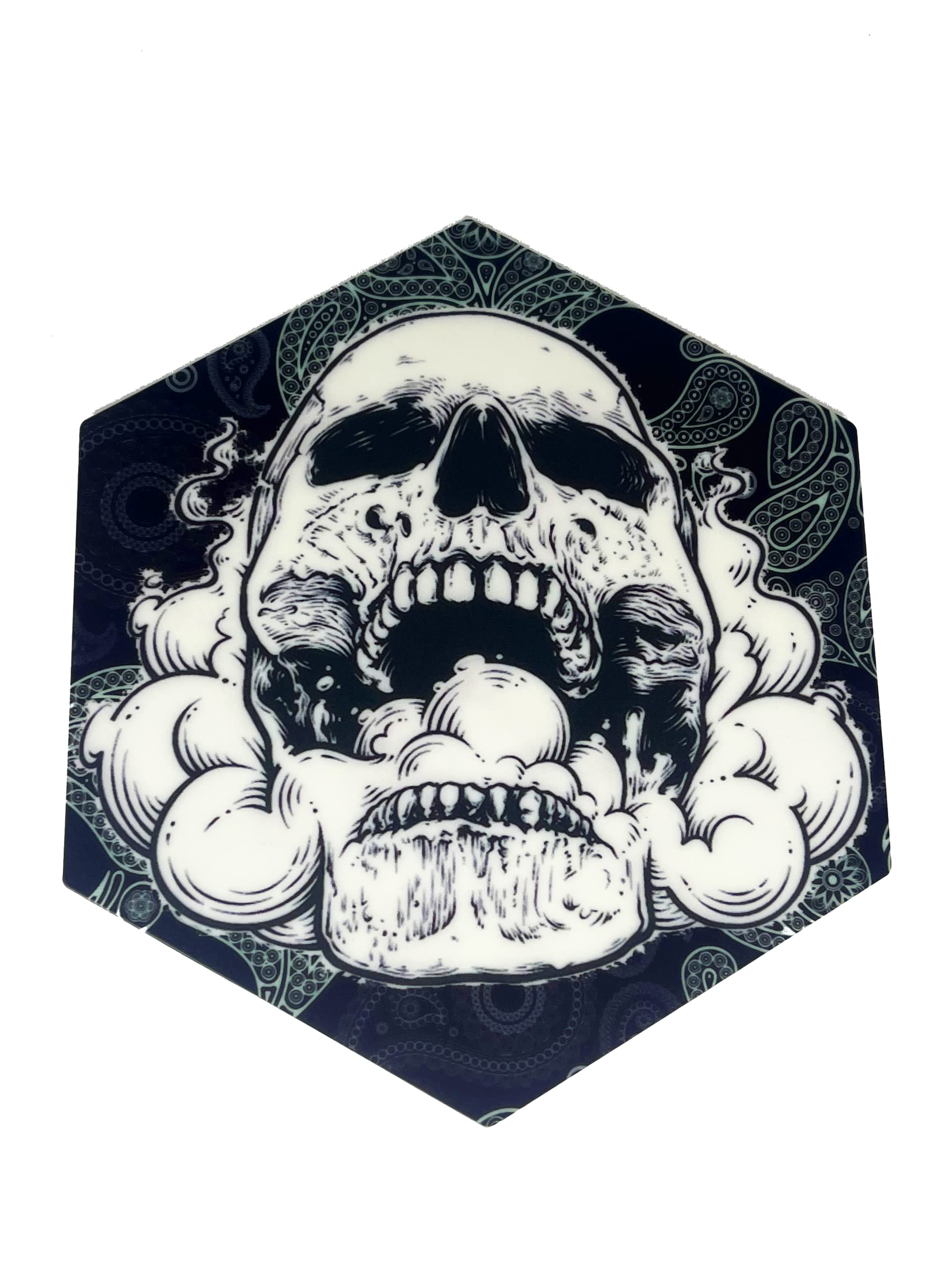 Trippy Mats - Silicone Heat Resistant Cooking Mat, Non-Stick Wax Mat with Cool Hexagon Skull Design - Perfect for Baking, Candy Making & Crafting Projects