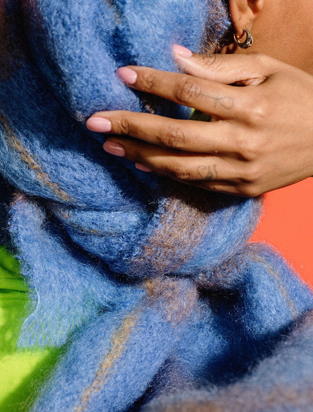 Bluebird Drumin Mohair Scarf - Soft Winter Shawl Wrap for Women - Perfect for Cold Weather, Office, and Evening Outfits