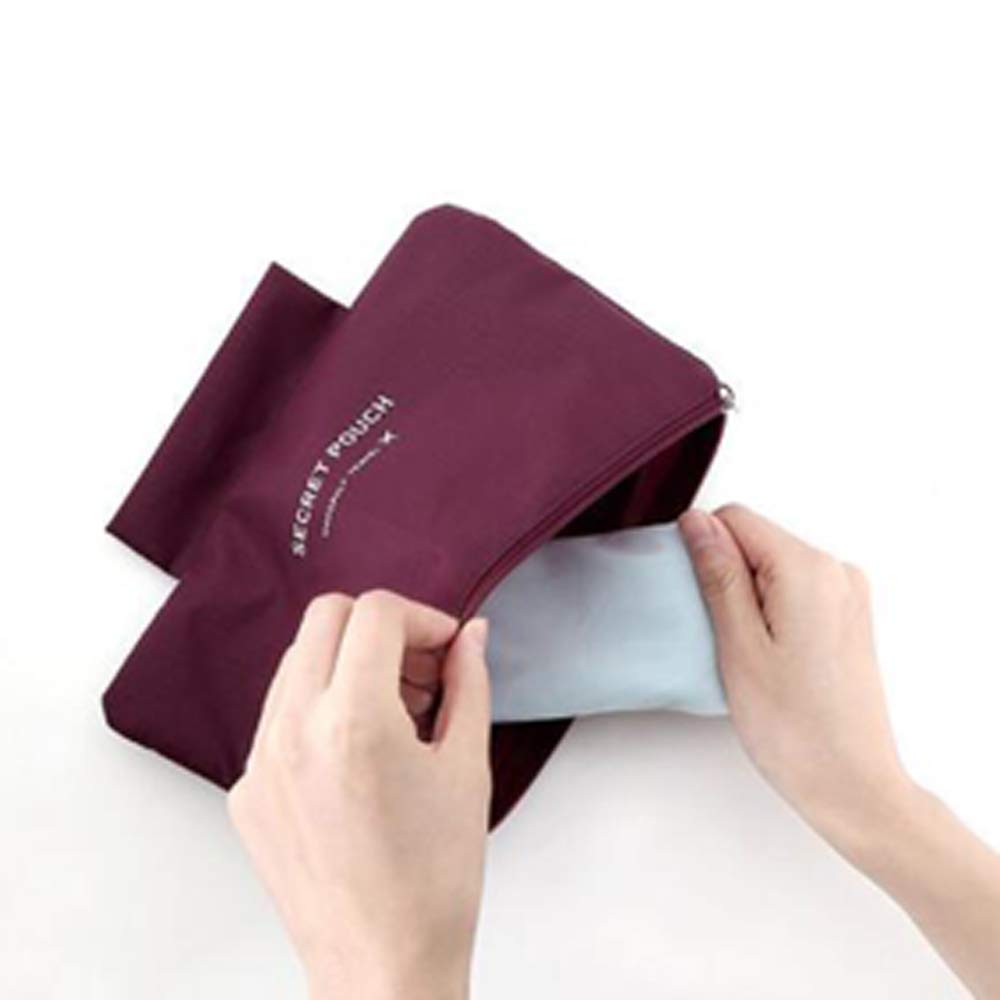 Portable Bra Underwear Storage Bag - Multipurpose Travel Organizer for Toiletry, Cosmetics & Lingerie (Wine Red) - Perfect for Vacation, Gym & Business Trips