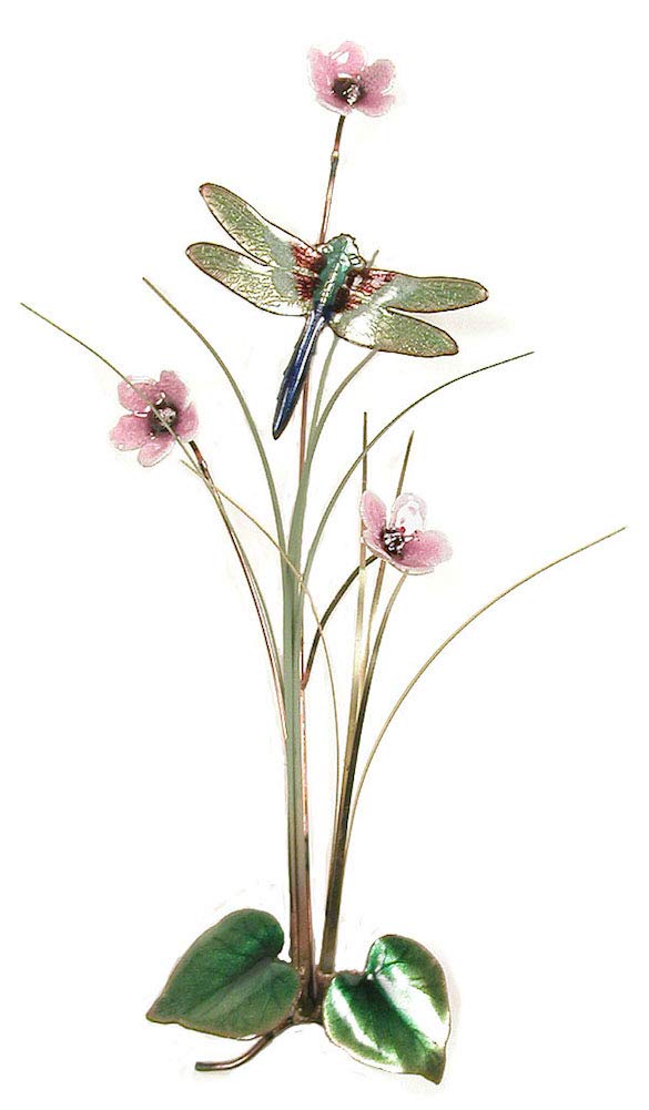 Handcrafted Wall Hanging Sculpture - Elegant Dragonfly & Floral Metal Art Decor for Living Room, Bedroom, or Office