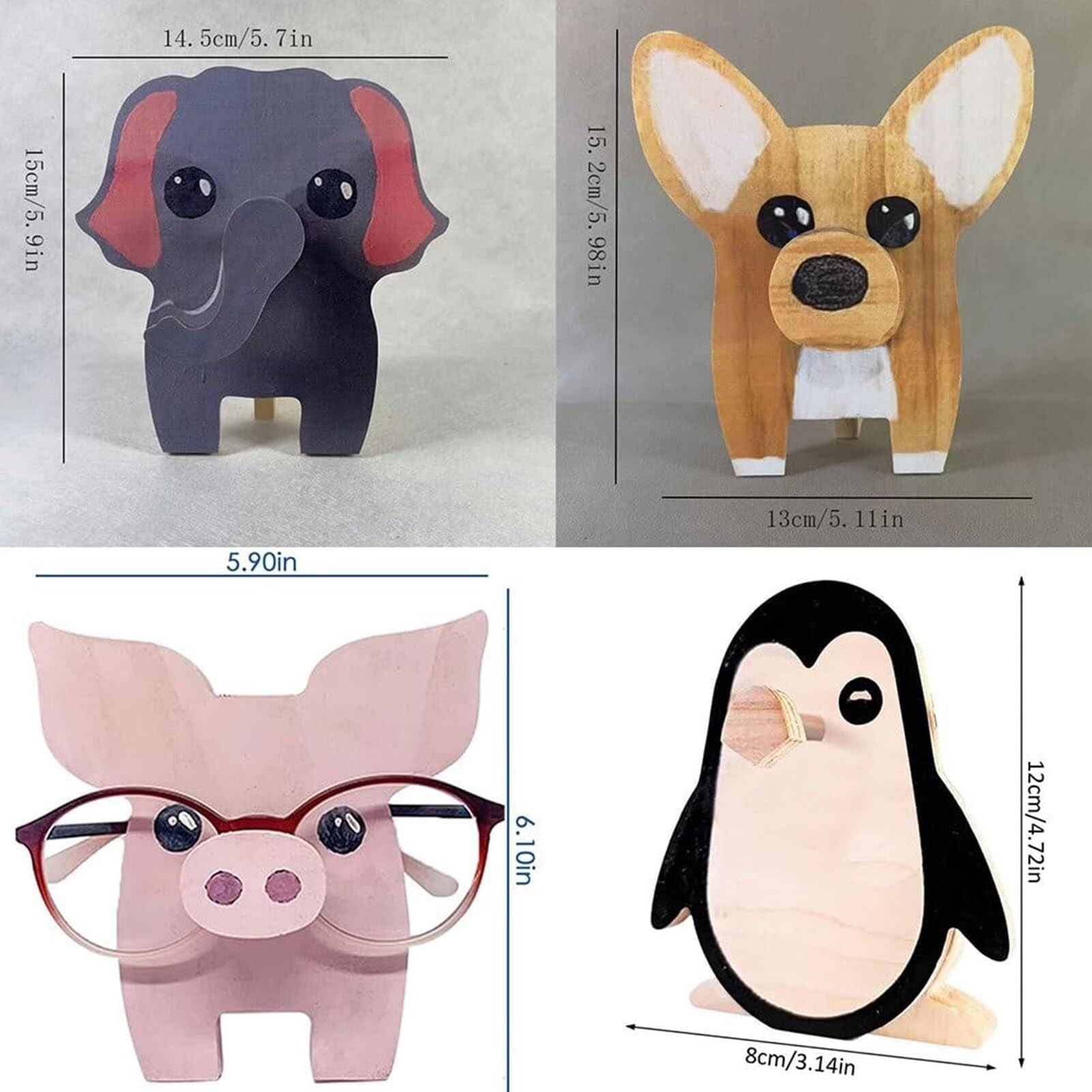 Creative Dachshund Glasses Holder - Handmade Owl Eyeglass Stand for Desk, Cute Animal Glasses Organizer for Home & Office - Perfect Gift for Glasses Wearers (Use on Nightstand, Dresser, or Workspace)