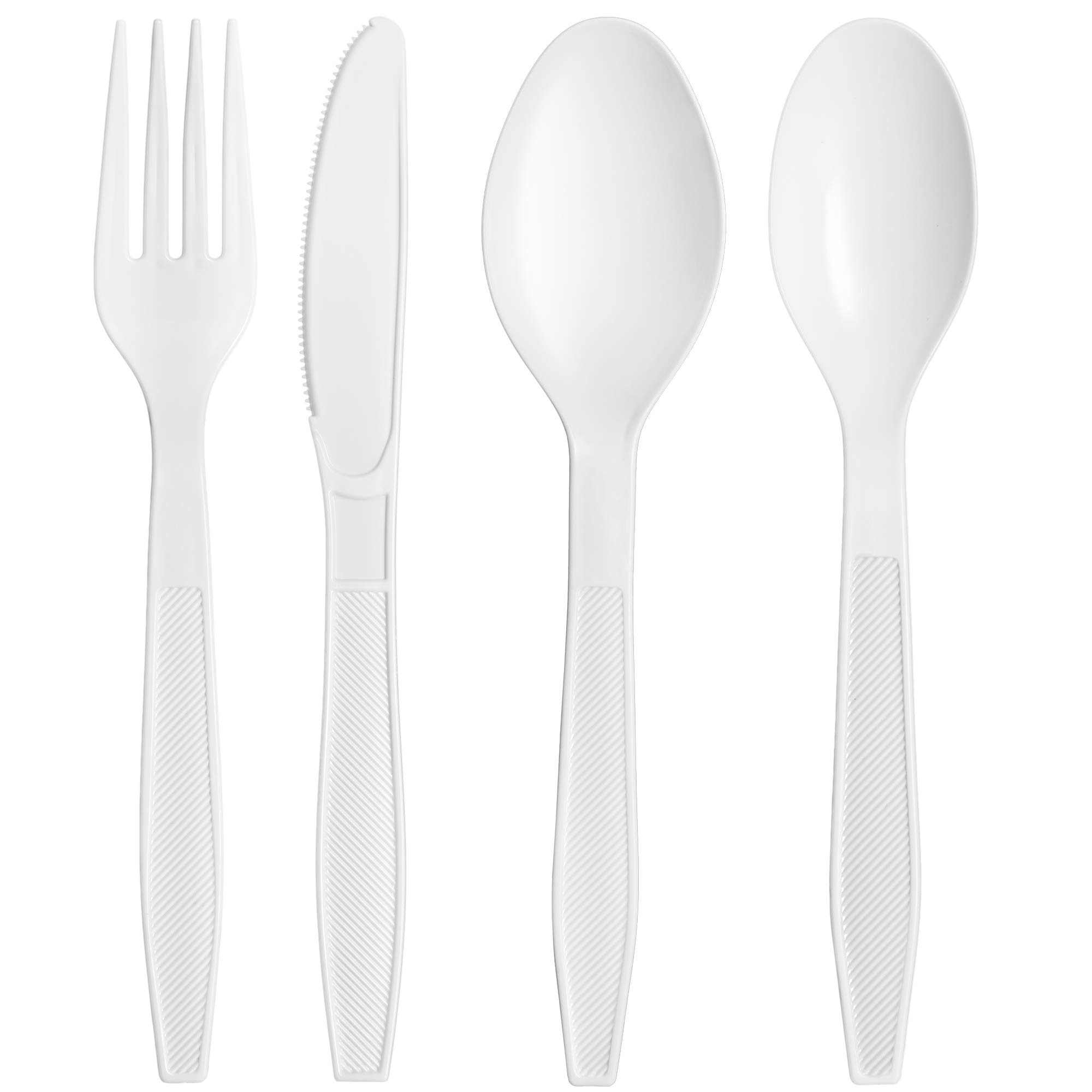 300 Heavy-Duty White Plastic Forks - Extra Strong Disposable Cutlery for Weddings, Catering, Parties, Buffets & Events - Bulk Pack of 300 - Perfect for BBQs, Picnics, Office Lunches & Everyday Use