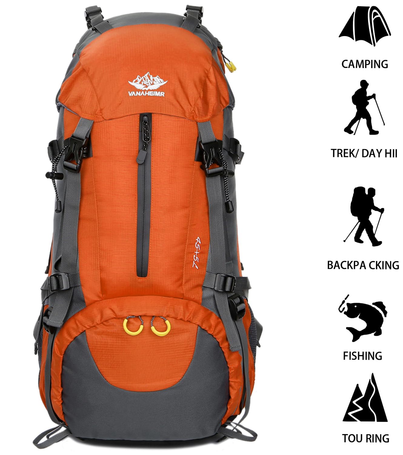 Esup 50L Lightweight Hiking Backpack for Men - Waterproof Camping Backpack with Rain Cover (45L+5L) - Perfect for Outdoor Adventures, Travel & Backpacking