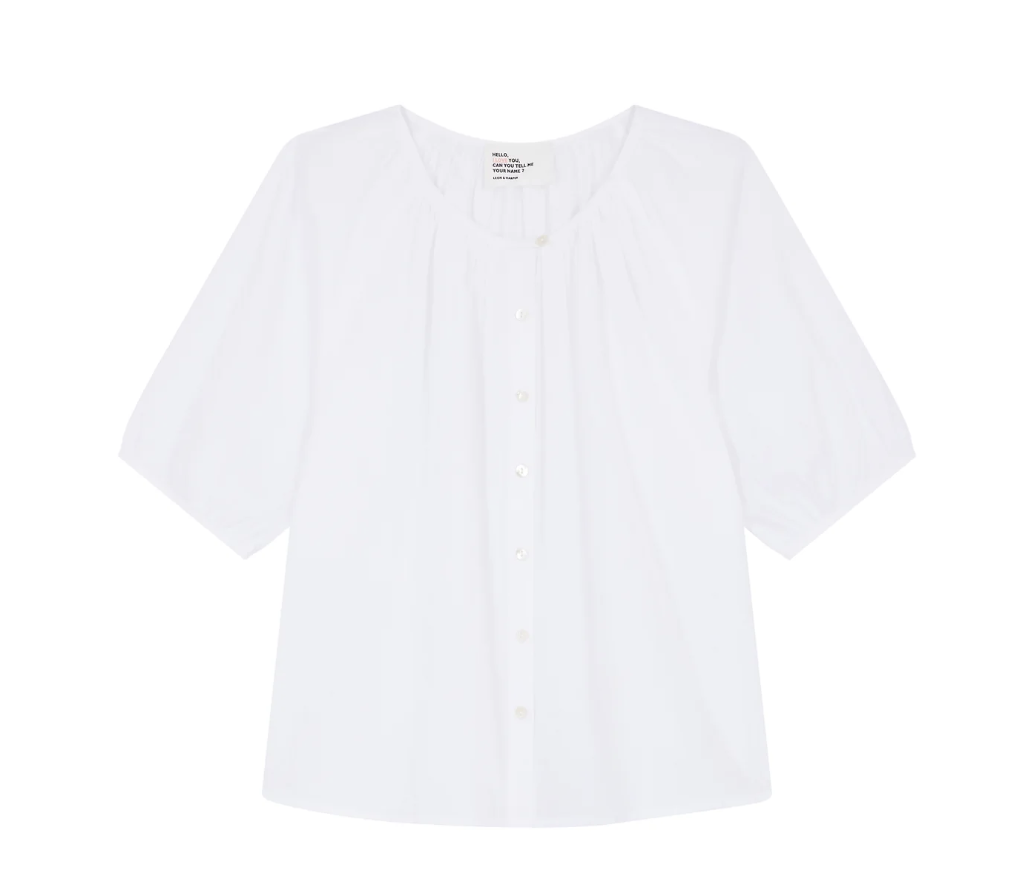 Leon & Harper Women's White Pleated Blouse - Elegant Office Wear & Casual Chic Top for Work or Weekend Outings