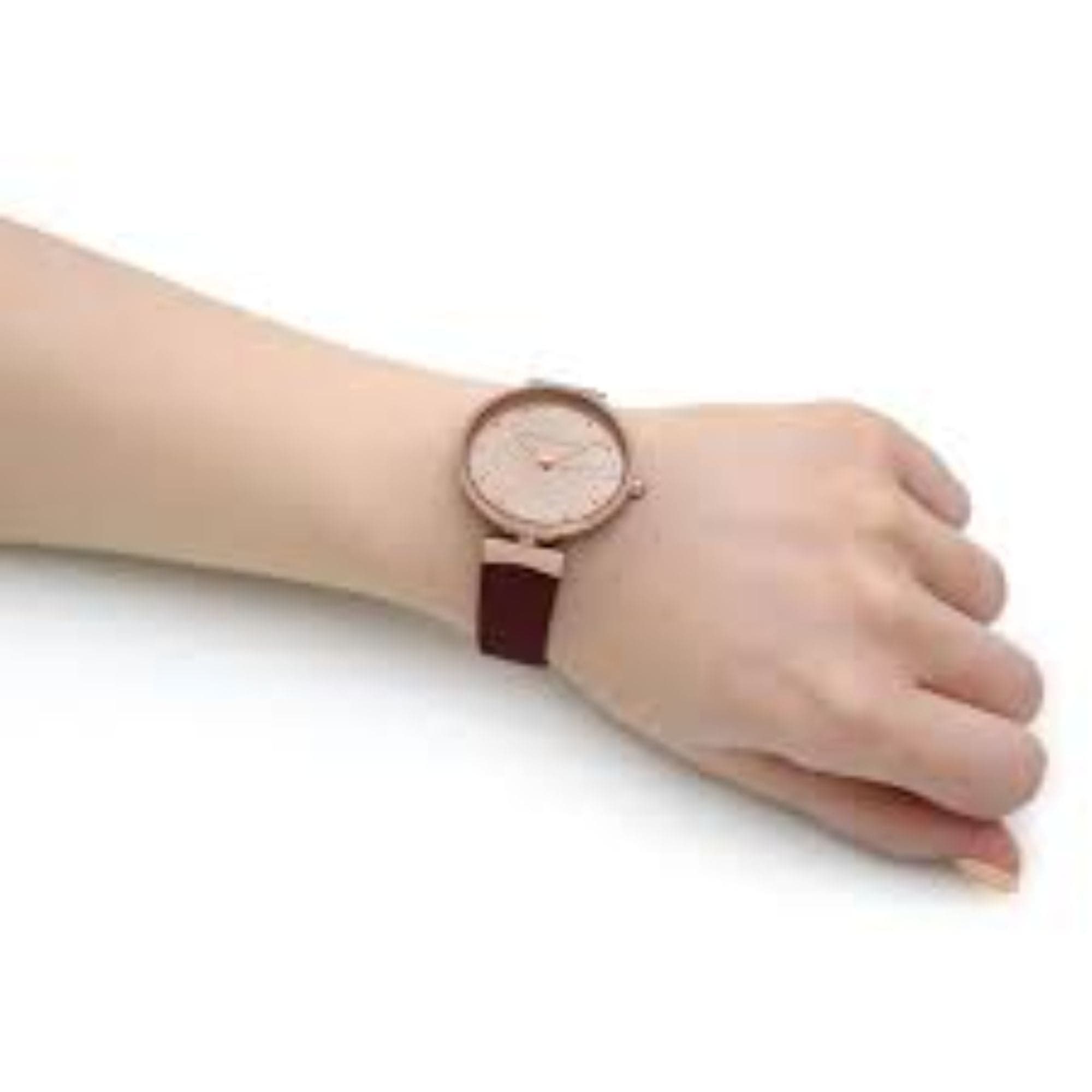 ARMANI EXCHANGE AX5913 Women's Red Leather Watch with Three Hands - Perfect for Everyday Wear, Office & Special Occasions