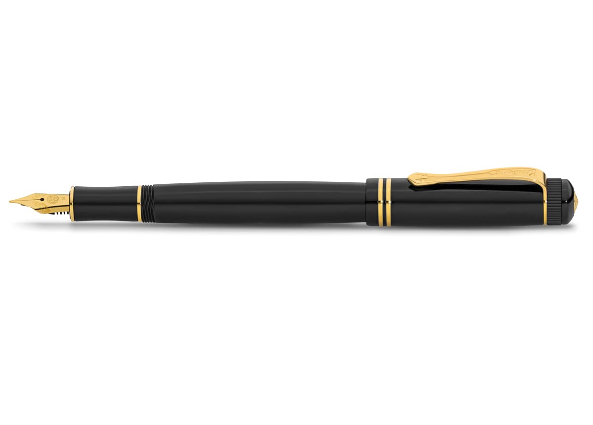 KAWECO DIA2FPG Fountain Pen - Medium Nib Gold Trim Writing Instrument for Calligraphy, Journaling & Office Use