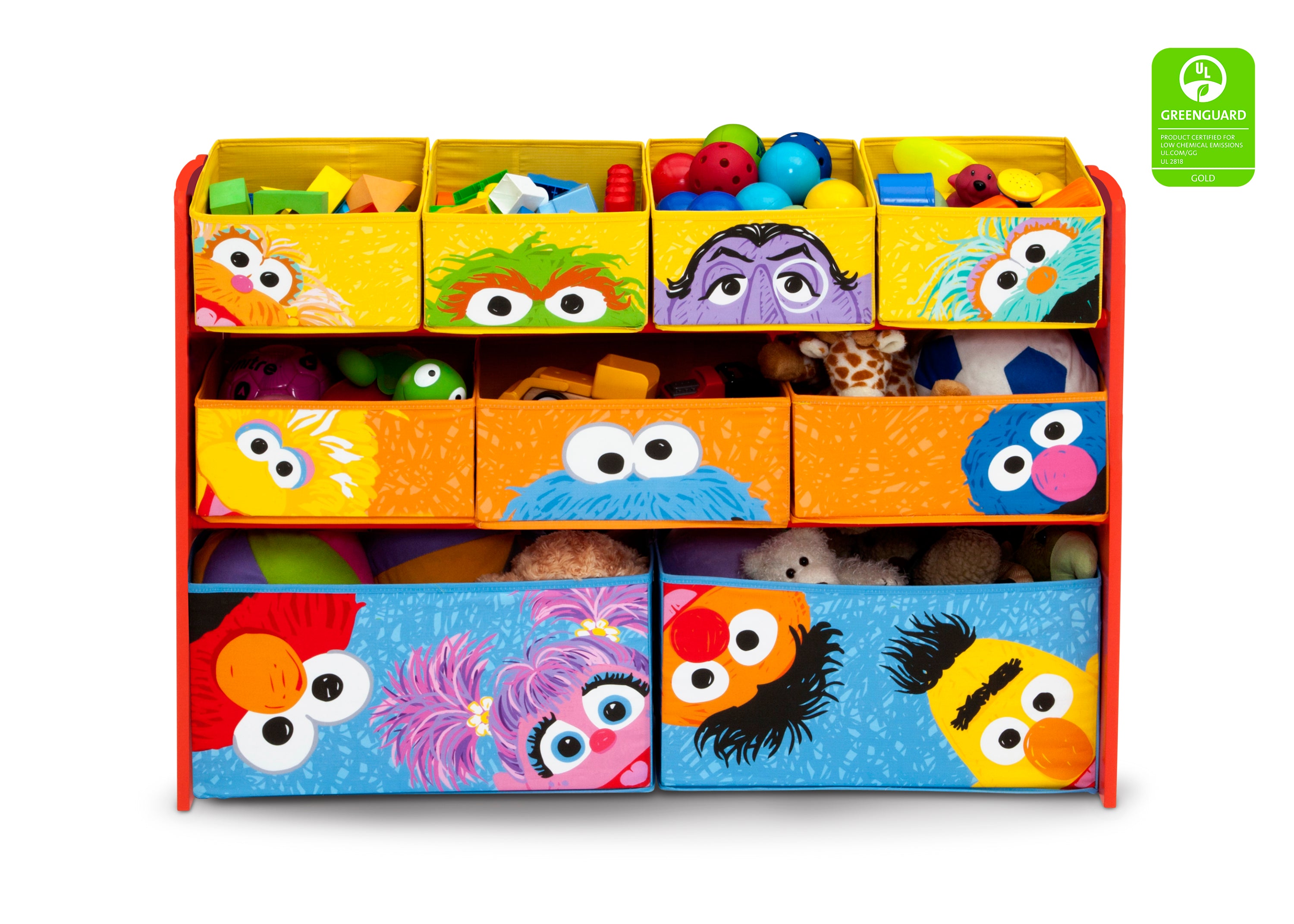 Sesame Street Deluxe Multi Bin Toy Organizer - Colorful Storage Bins for Kids' Room, Playroom & Classroom Organization - Perfect for Toys, Books & Craft Supplies