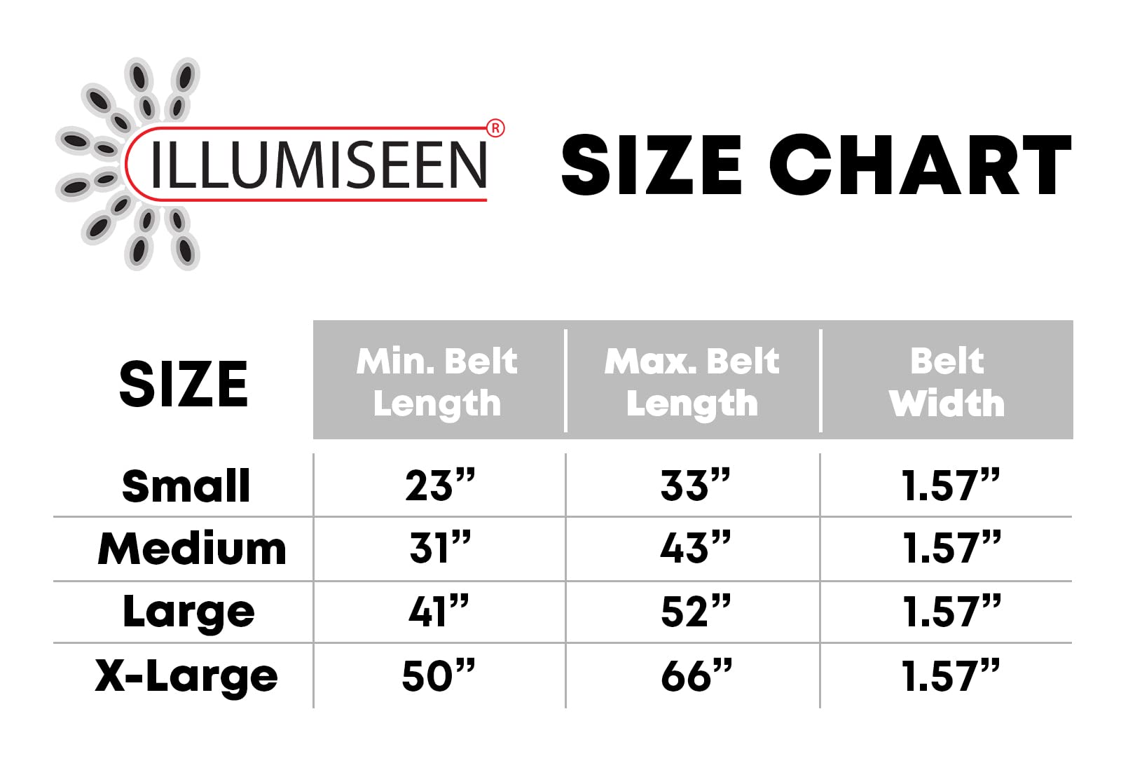 Illumiseen LED Belt - 8 Colors, 2 Modes, USB Rechargeable for Night Running & Safety