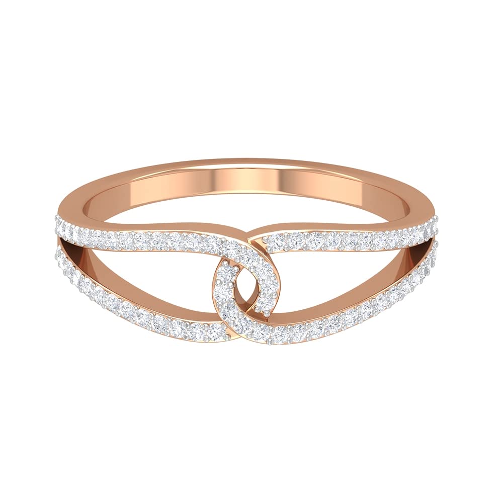 0.25 CT Diamond 14K Solid Gold Interlocking Promise Ring for Women - Perfect for Anniversaries, Engagements & Special Occasions