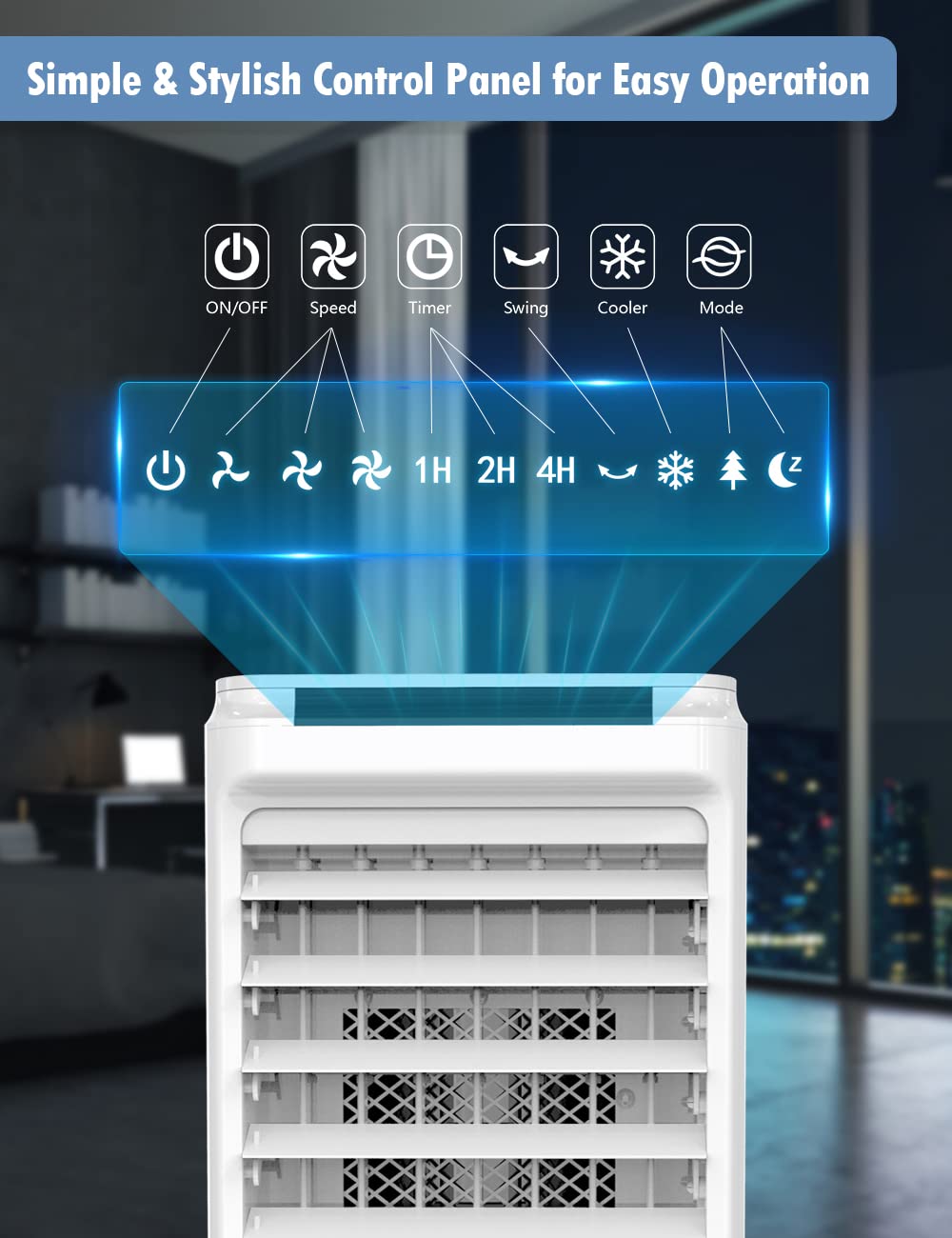 AOLOS 3-in-1 Portable Evaporative Air Cooler with Remote - 3 Speed Settings, 1.85 Gallon Water Tank, 7 Hour Timer & 40° Oscillation - Ultra Quiet Cooling Fan for Home, Office & Bedroom - Perfect for Summer, Hot Weather & Indoor Spaces