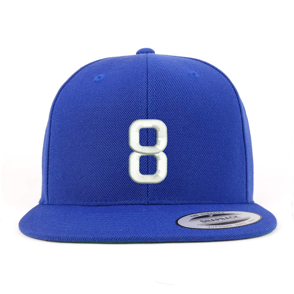 Trendy Embroidered Snapback Flatbill Baseball Cap - Shop Number 8 Collection | Perfect for Streetwear, Hip-Hop Fashion & Casual Outfits