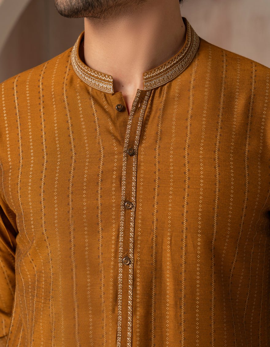 Blended Orange Special Kurta by J. Junaid Jamshed | Stylish Pakistani Traditional Wear for Men | Perfect for Eid, Weddings & Festive Occasions