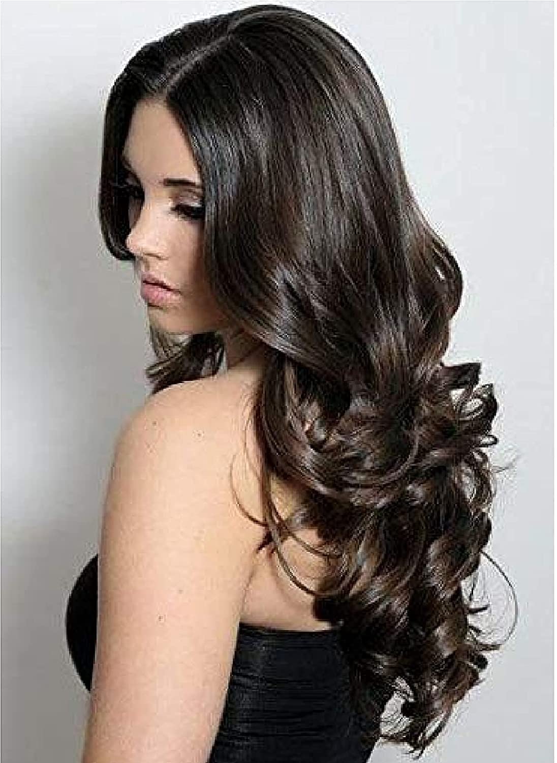 VIEWS 22 Inch Brown Curly Wavy Clip-in Hair Extensions for Women - Natural Looking Volume & Length for Daily Wear, Parties & Special Occasions