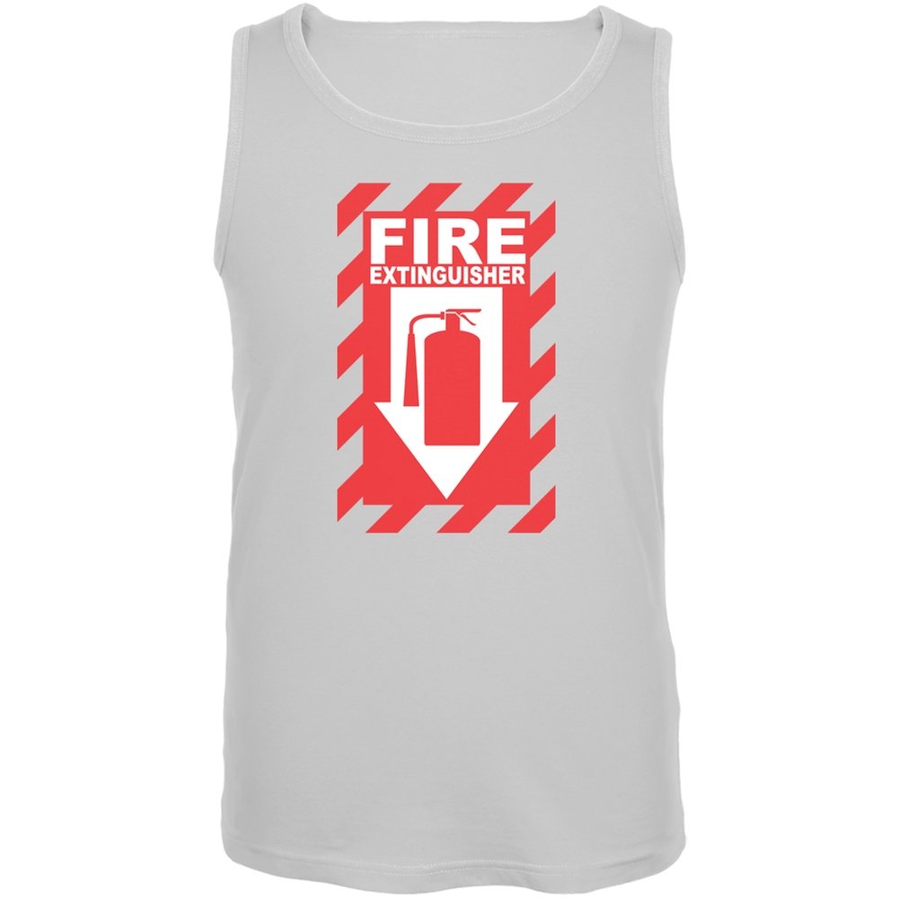 Old Glory Patriotic Funny Fire Extinguisher Graphic White Cotton Tank Top for Men - Small Size | Perfect for 4th of July, BBQ Parties & Casual Summer Outfits