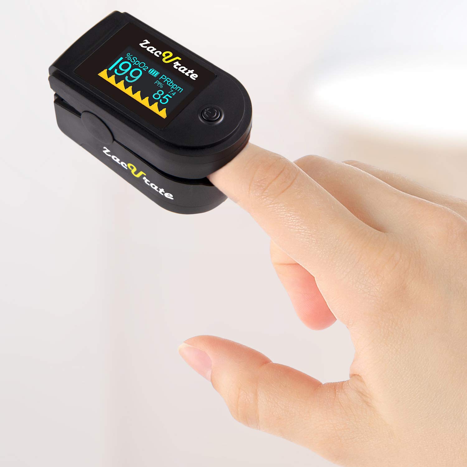 Zacurate 500C Elite Fingertip Pulse Oximeter - Accurate Blood Oxygen Saturation (SpO2) and Heart Rate Monitor with Silicone Cover, Batteries & Lanyard - Mystic Black - Ideal for Home Use, Fitness Training, and Health Monitoring