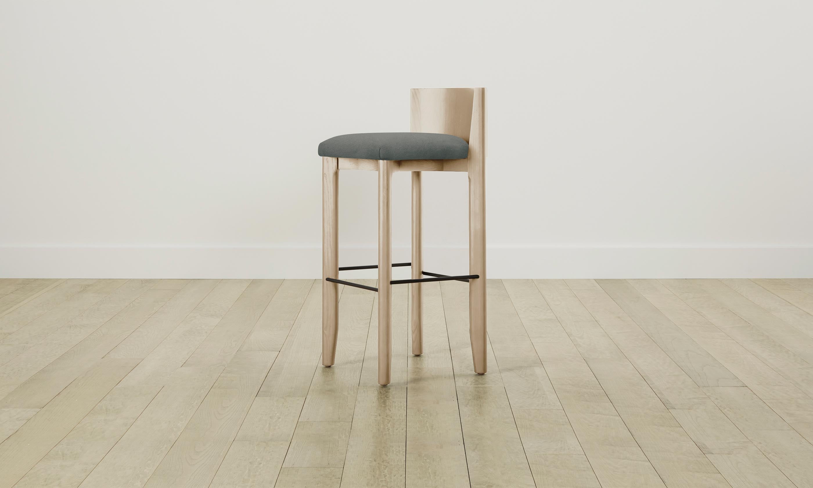 Premium Mohair Bar Stool - The Delancey Counter Stool in Fog Gray for Kitchen Island, Breakfast Bar & Home Decor