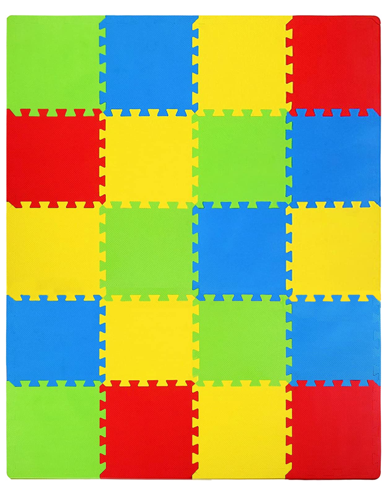 **Kangler Kids Puzzle Play Mats - 20pcs Extra Large Colorful Foam Flooring Tiles, Interlocking Floor Mats with Borders for Baby Crawling, Toddler Playroom & Nursery - Safe & Soft for Play Areas, Exercise & Learning**    *(Perfect for Playrooms, Daycares, Baby Gyms & Home Learning Spaces)*