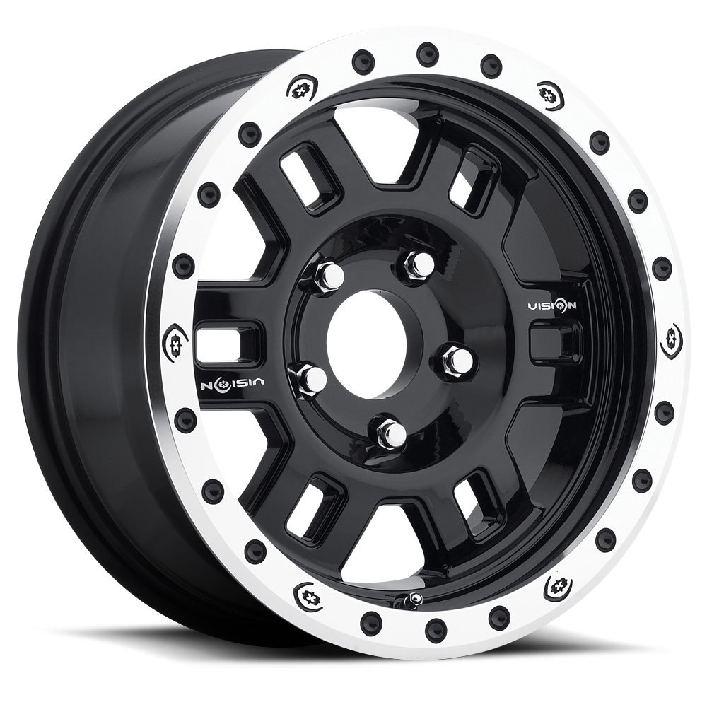 MANX Competition Wheels 16x7 inch 139.7 ET0 C/B 86 Gloss Black Machined Lip - High Performance Rims for Off-Road Racing, Drifting & Track Use