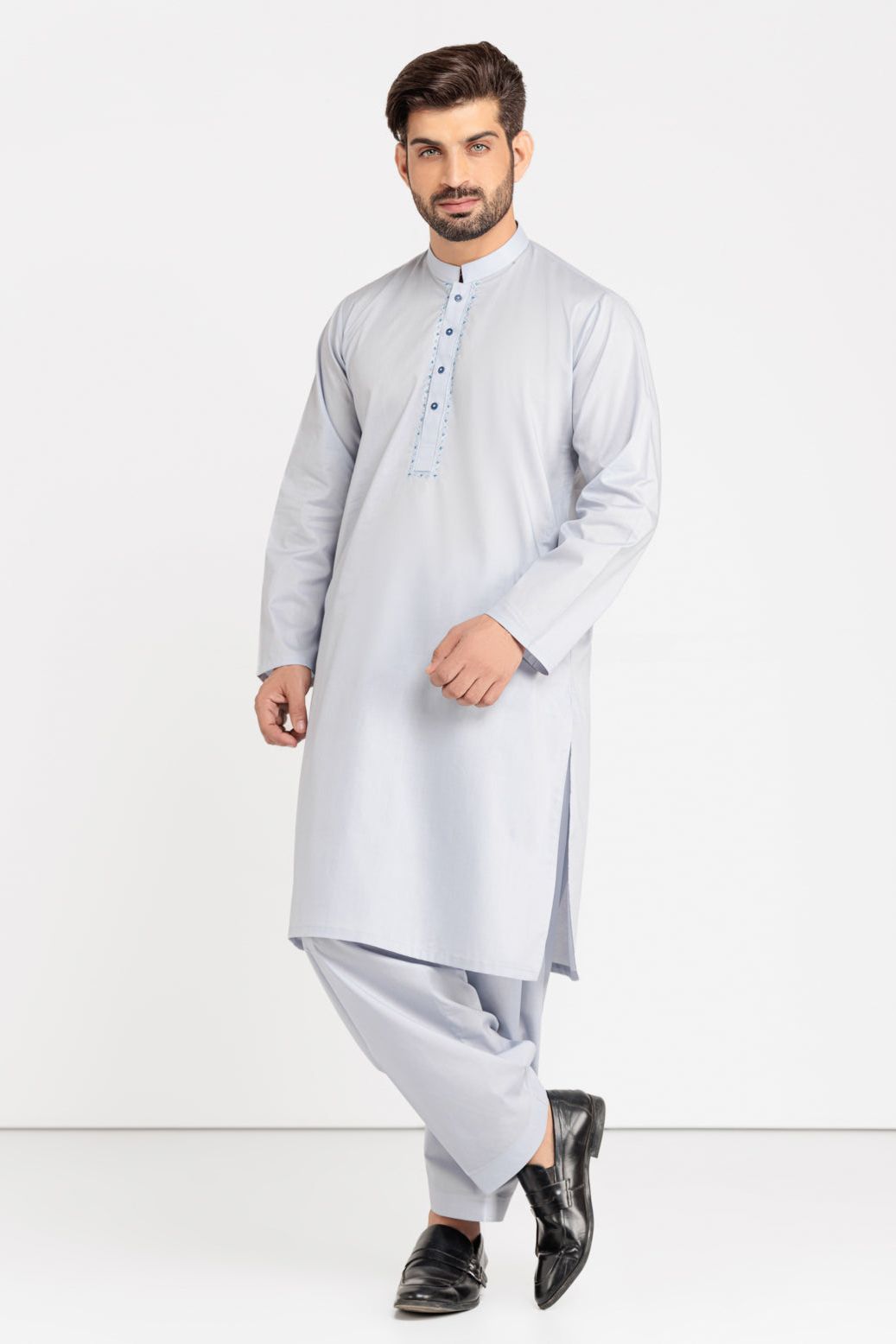 Premium Blended Dark Grey Kurta Shalwar Set for Men - Comfortable Traditional Pakistani Outfit - Perfect for Eid, Weddings & Special Occasions