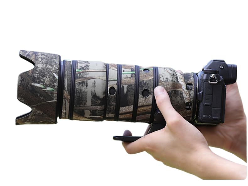 Nikon Z 70-200mm f/2.8 VR S Waterproof Camouflage Lens Cover - Rainproof & Protective Chasing Birds Camo Design for Outdoor Wildlife Photography (Reed Camouflage Pattern) | Ideal for Hunting, Birdwatching & Nature Shoots in Wet Conditions