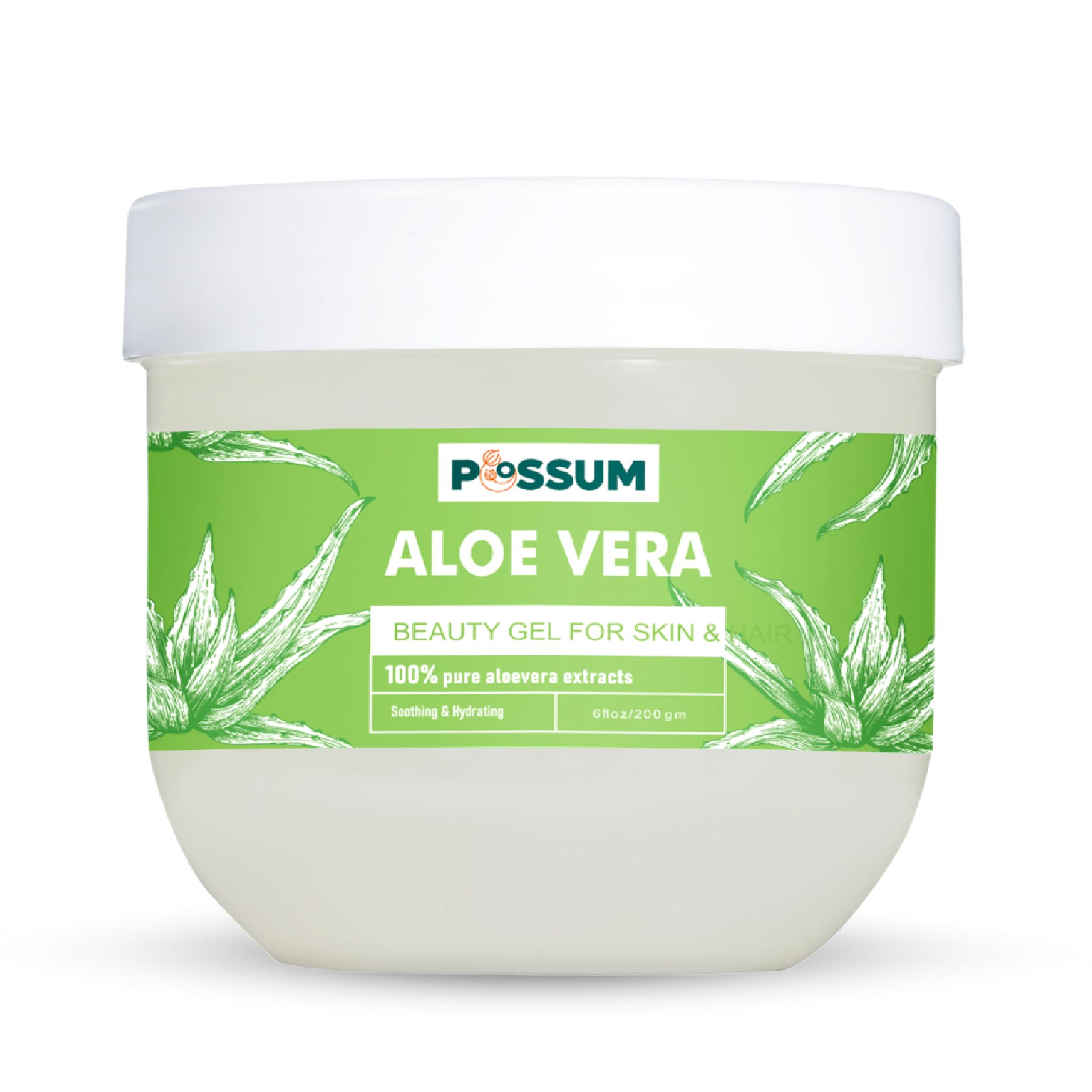 **100% Organic Pure Aloe Vera Gel with Vitamin E for Skin & Hair – 200gm | Hydrating, Moisturizing & Soothing Face, Body & Scalp Care | Perfect for Sunburn Relief, After-Shave, Hair Mask & Daily Skincare Routine**