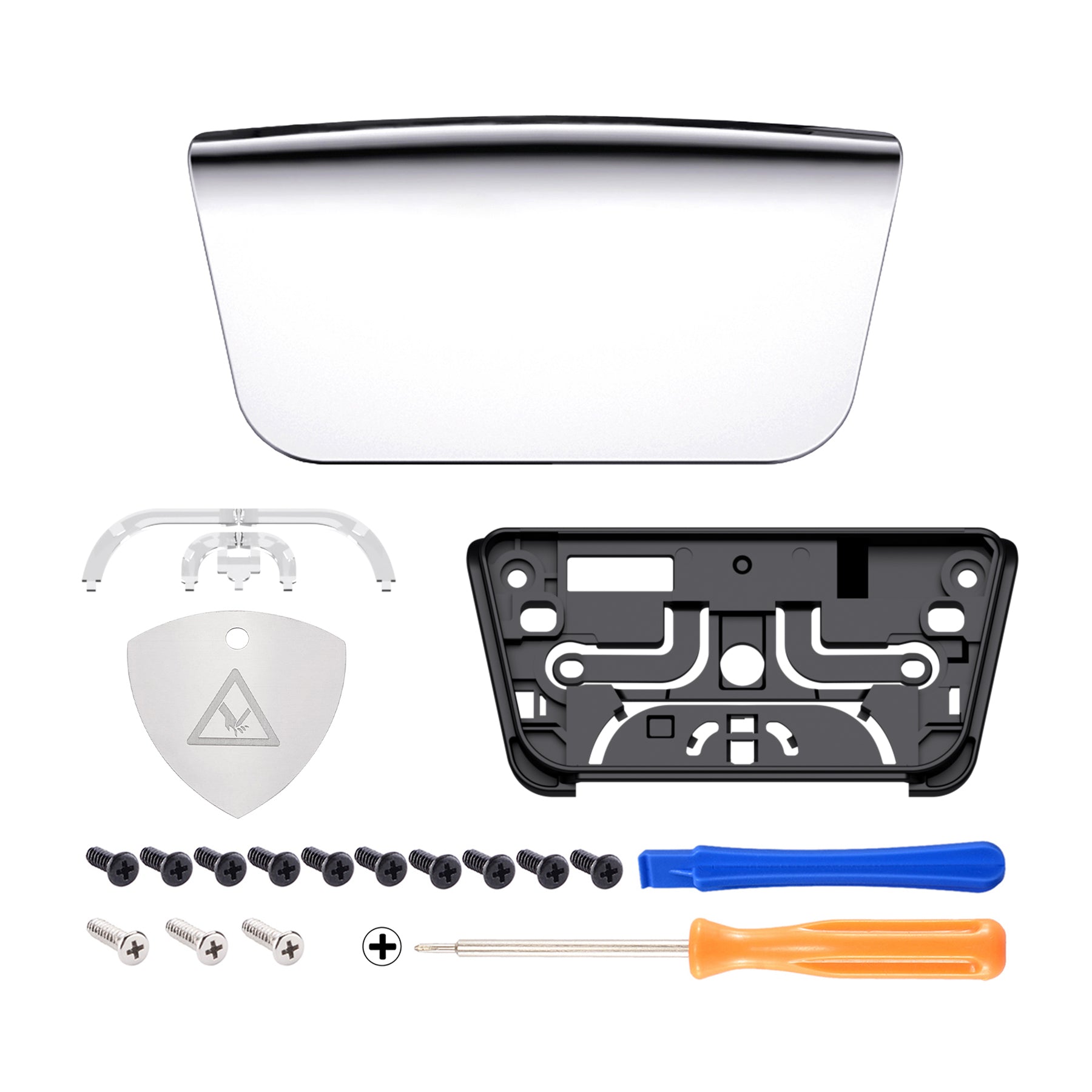 eXtremeRate Chrome Silver Touchpad Cover for PS5 Controller BDM-010/020/030/040/050 - Custom Replacement Part for Enhanced Gaming Experience