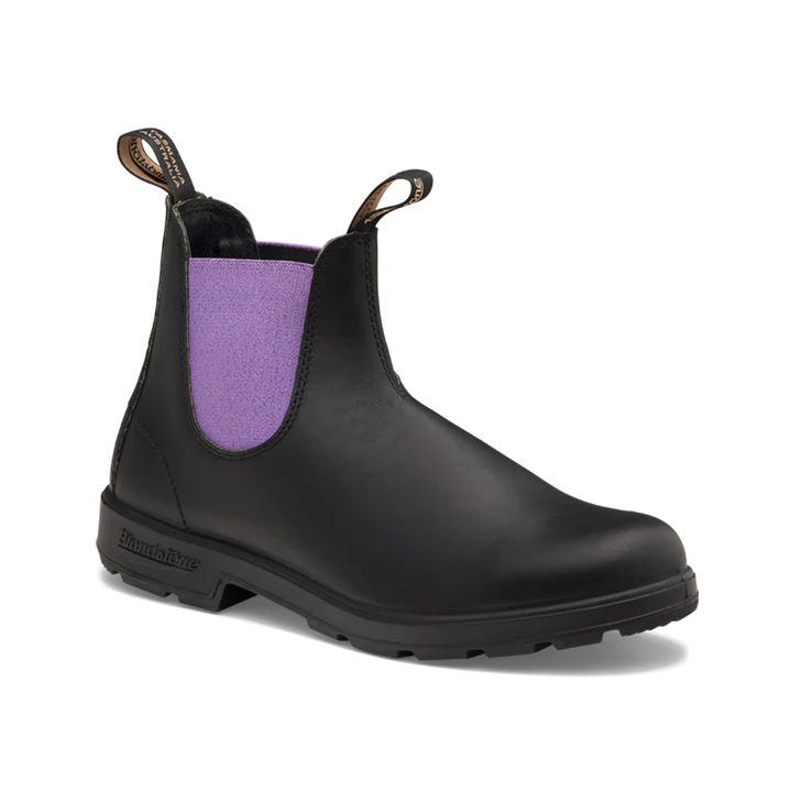Blundstone 2303 Original Black with Lavender Elastic Chelsea Boots - Comfortable & Durable for Work, Outdoor & Casual Wear