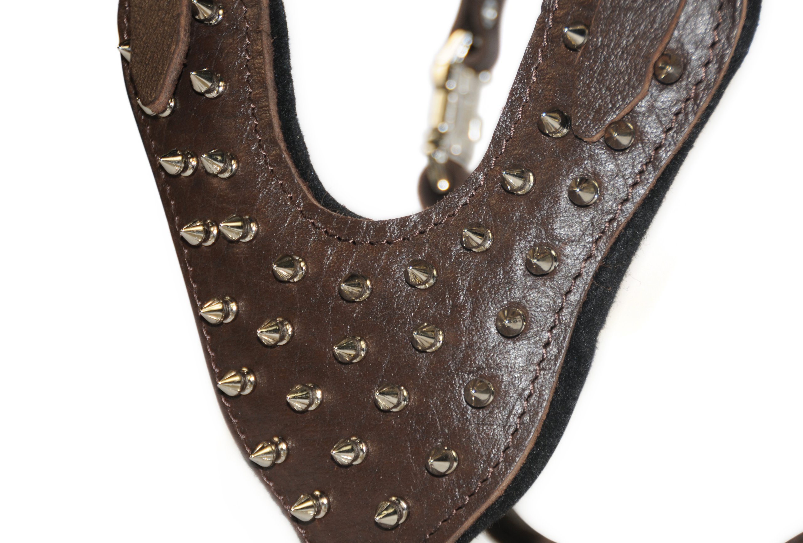 Dean and Tyler The Blade with Handle Nickel Hardware Leather Dog Harness - Large (22-36 Inch Girth) - Durable Brown Leather Dog Walking Harness for Training, Hiking & Outdoor Adventures