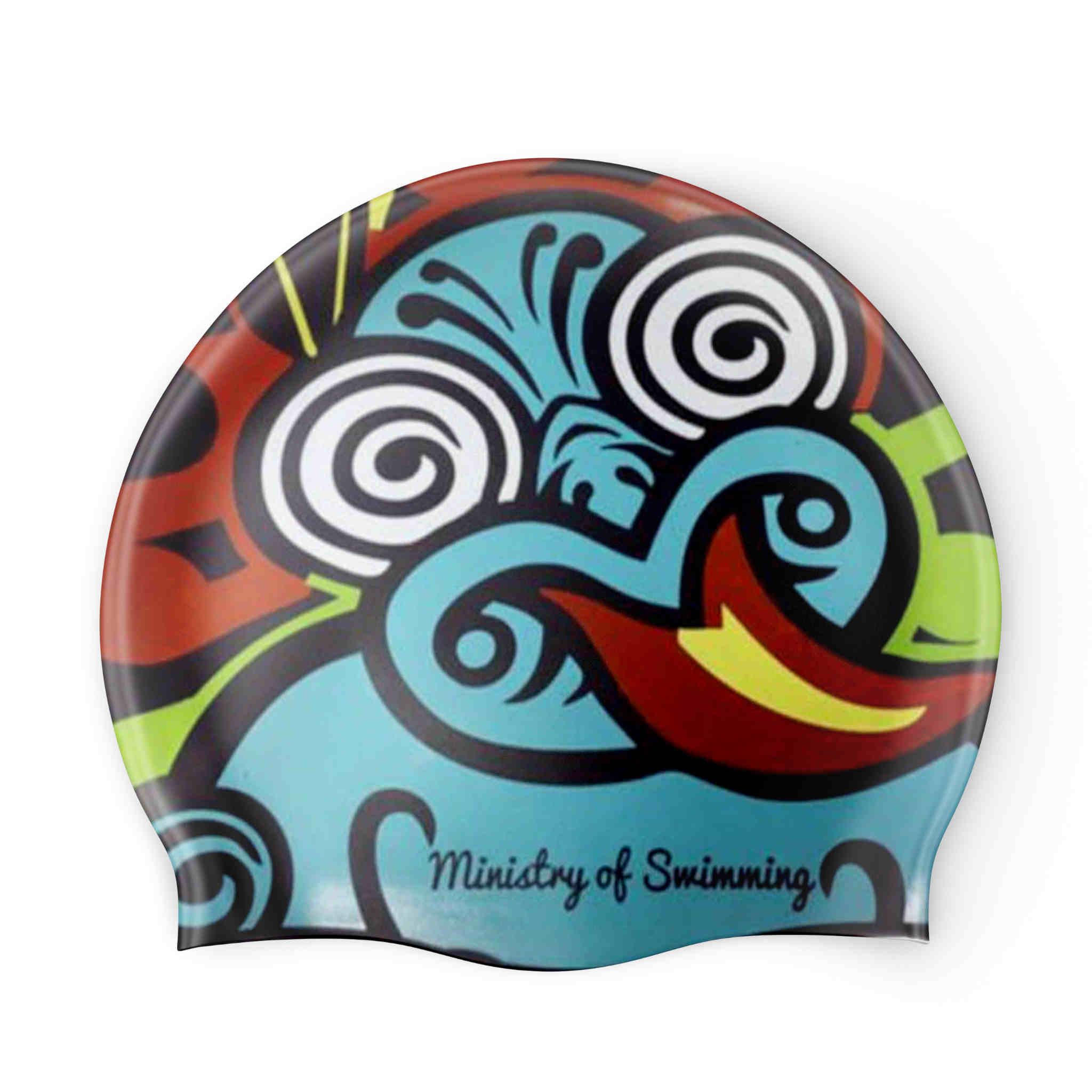 Tiki Swimming Cap for Adults & Kids - Silicone Swim Hat for Pool, Beach & Training - Waterproof & Comfortable for Long Hair