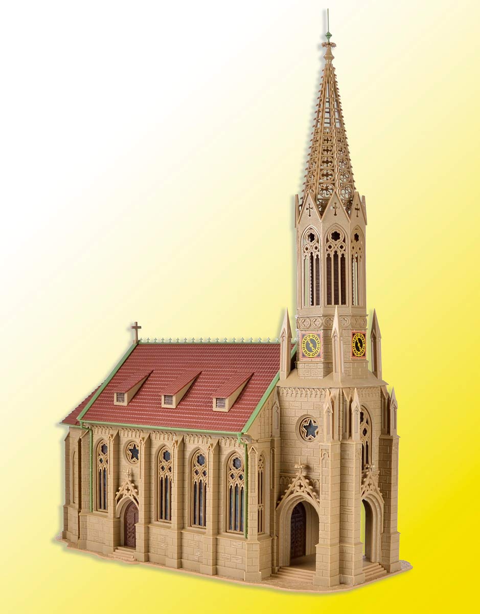 HO Scale Church Building Kit - Traditional Beige Model Train Accessory for Religious & Historical Scenes | Perfect for Model Railroad Layouts & Dioramas