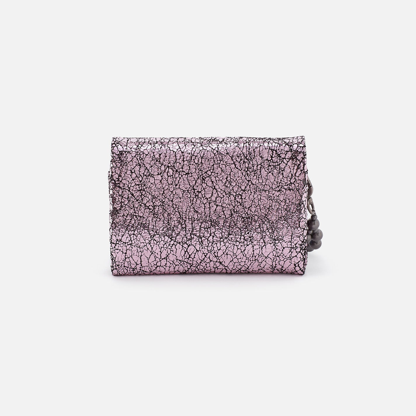 Ross Metallic Leather Bead Wristlet - Blush Crackle Finish | Elegant Clutch for Evening Parties, Weddings & Special Occasions