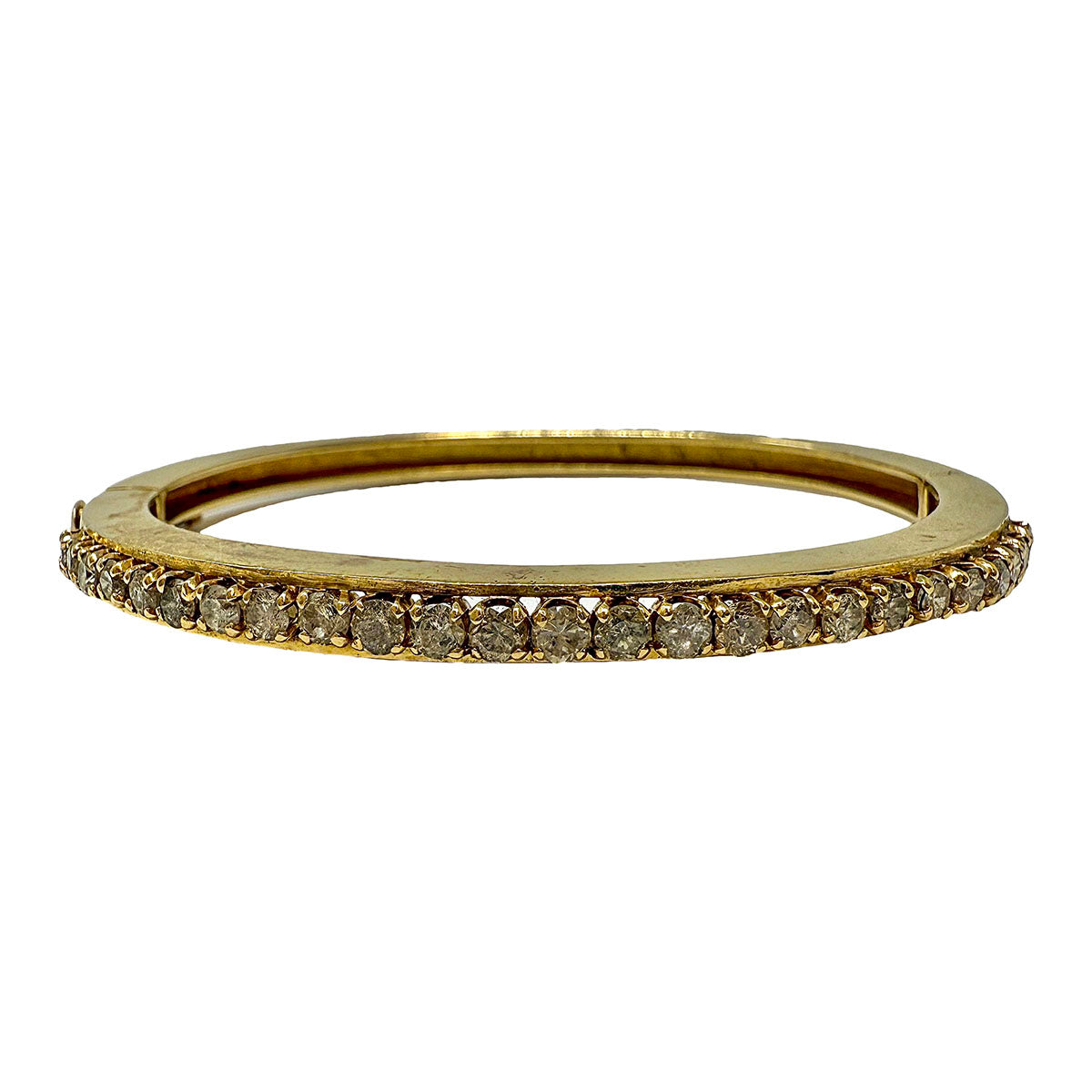 14K Gold Hinged Diamond Bracelet - 25 Genuine Diamonds Wedding Gift for Women, Anniversary Present, Elegant Jewelry for Special Occasions