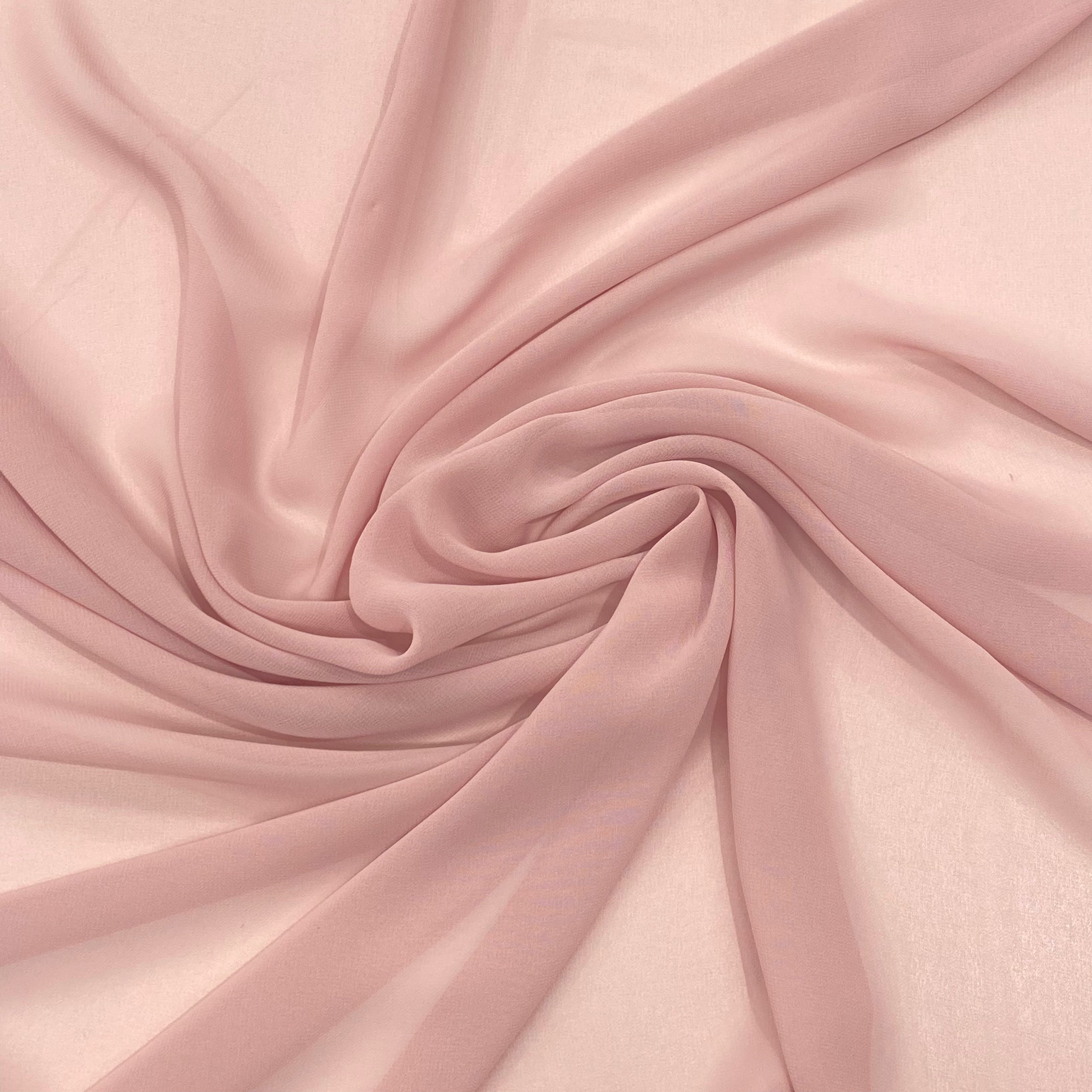 150cm Wide Soft Chiffon Fabric - Blush Pink for Elegant Dresses, Scarves & Home Decor