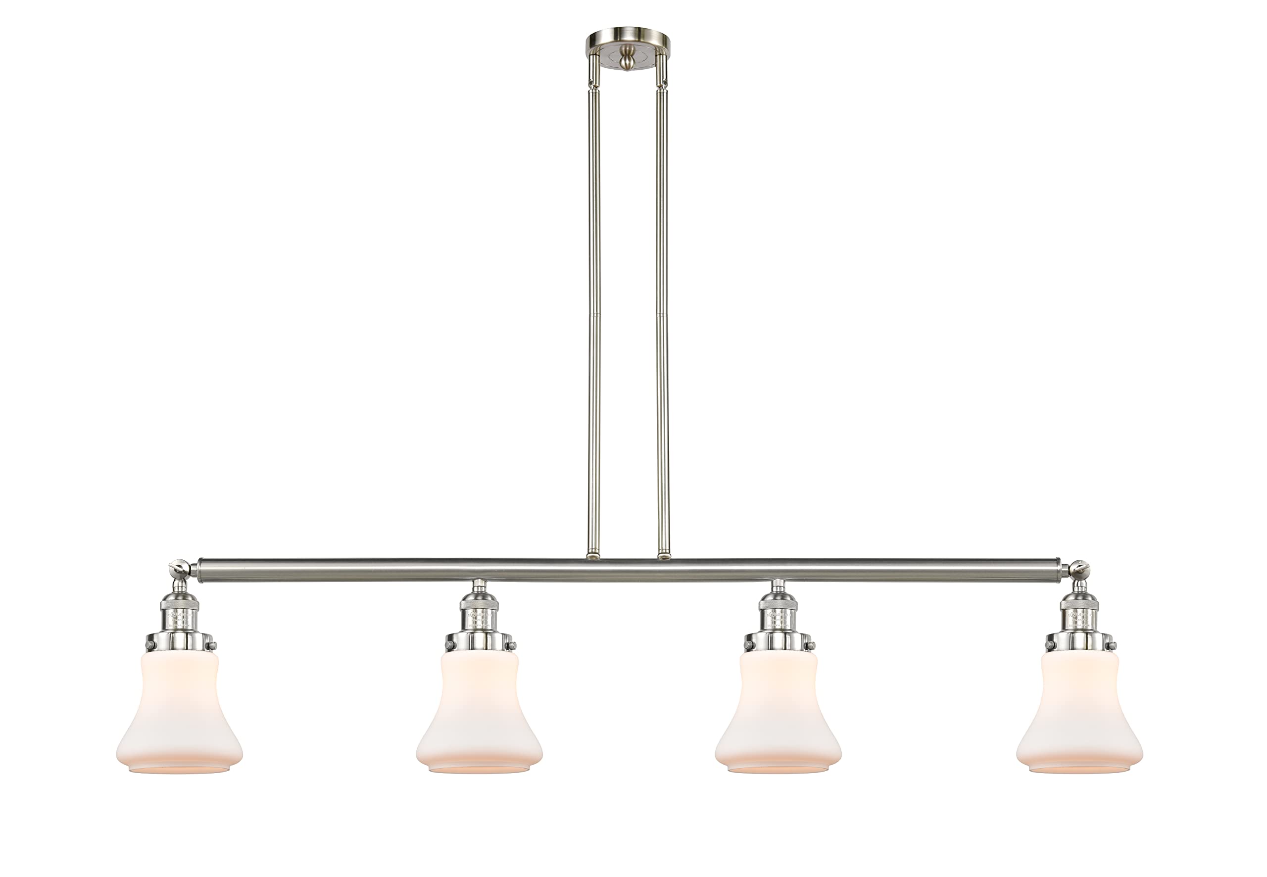 Brushed Satin Nickel 3-Light LED Island Pendant Light - Modern Kitchen Lighting Fixture for Dining Room & Breakfast Bar - Bellmont 214-SN-G191