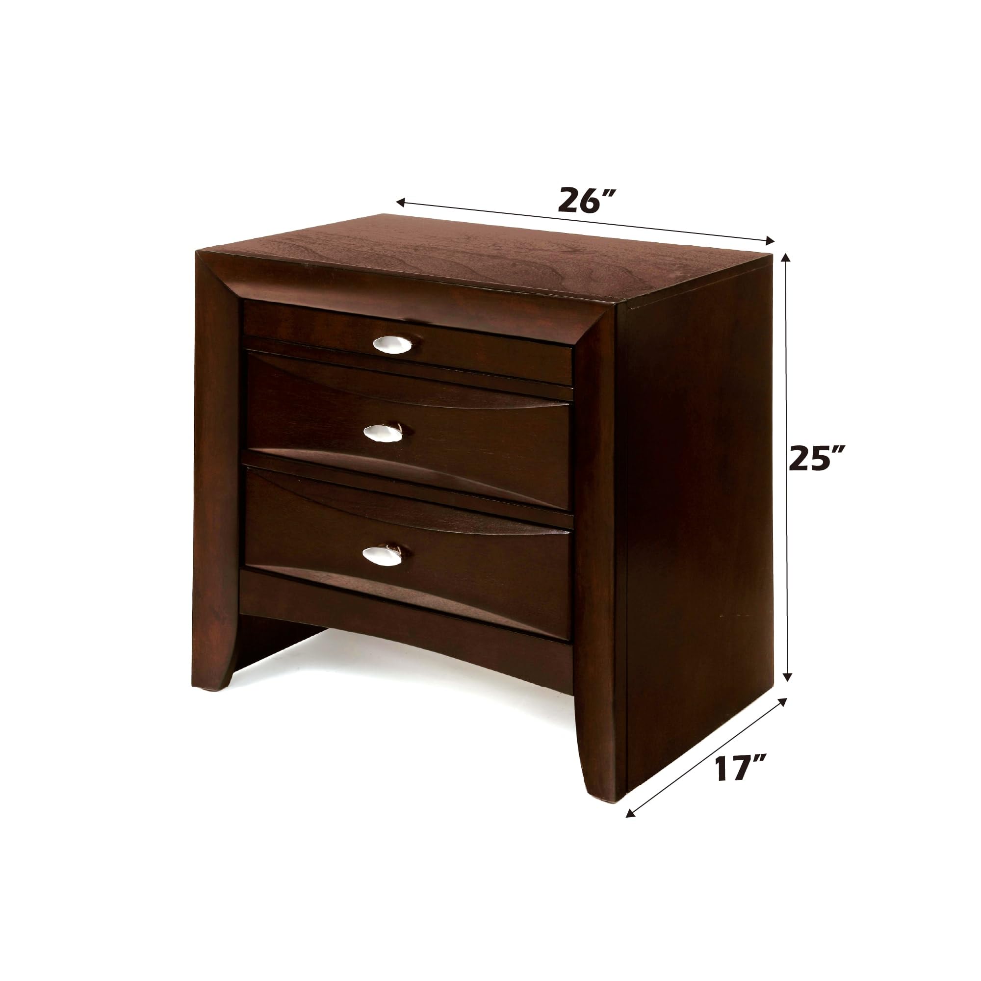 Acme Furniture Ireland Nightstand in Espresso Finish - Modern Bedside Table with Storage for Bedroom Decor