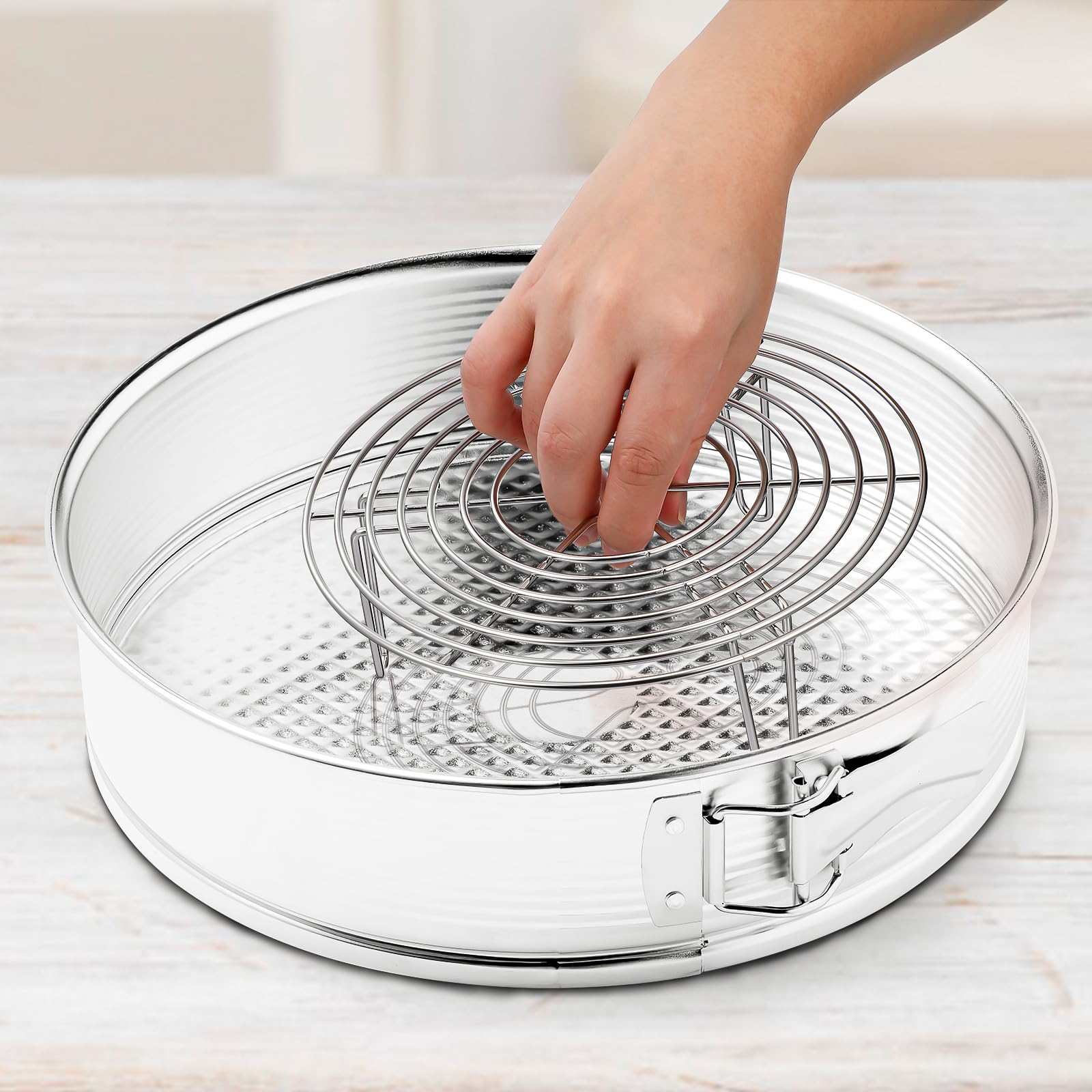 Premium Stainless Steel Steamer Insert & Cake Rack - 10 Inch Round Cooking Stand for Pots, Baking, Roasting | Multi-Purpose Cooling Rack for Steaming, Baking, Roasting & Serving Dishes